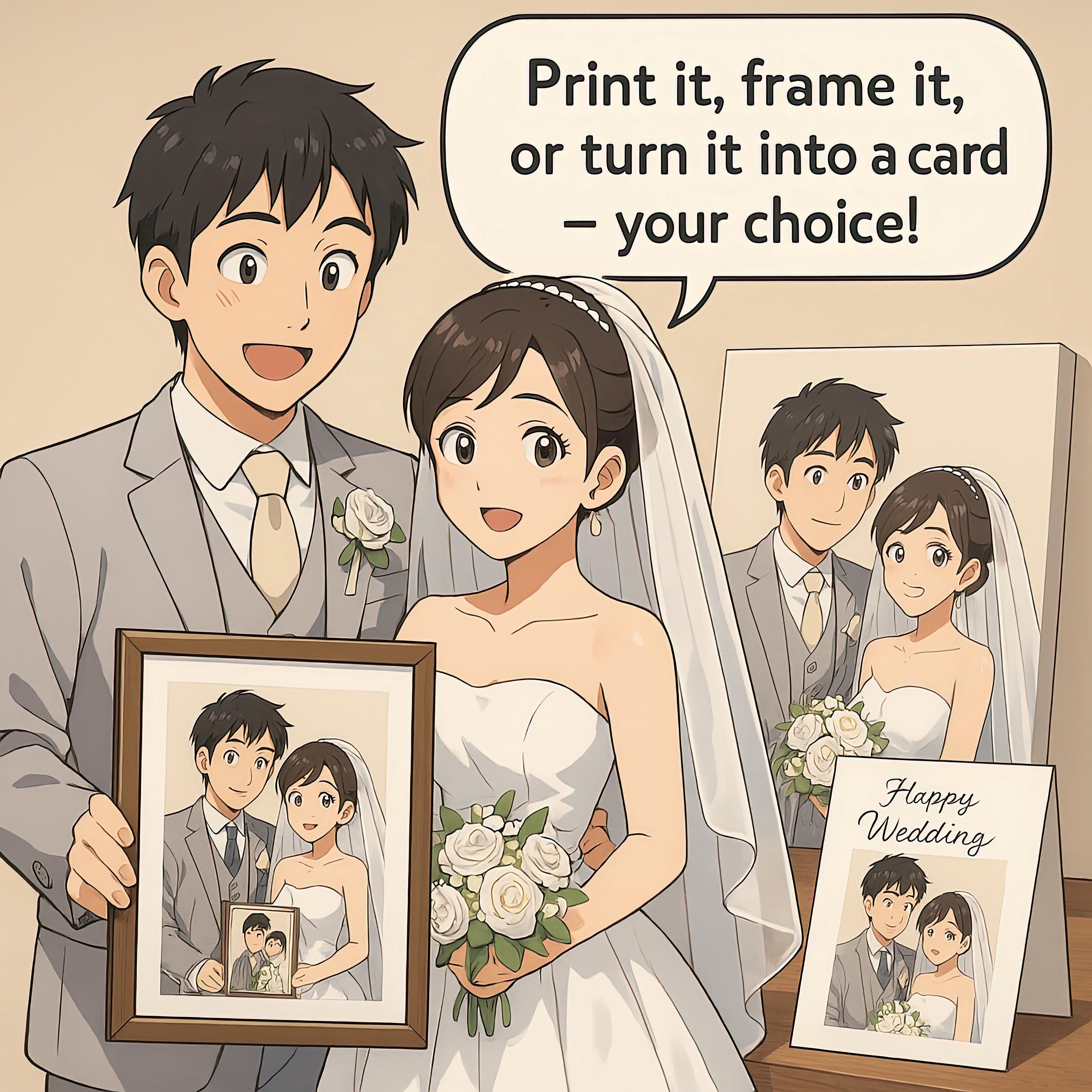 Custom Anime-Style Wedding Newspaper Cover