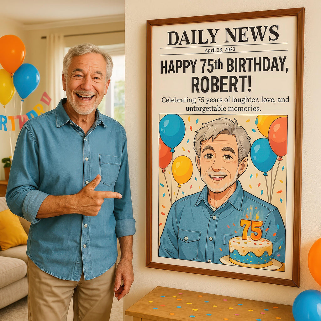 Custom Anime-Style Birthday Newspaper Cover