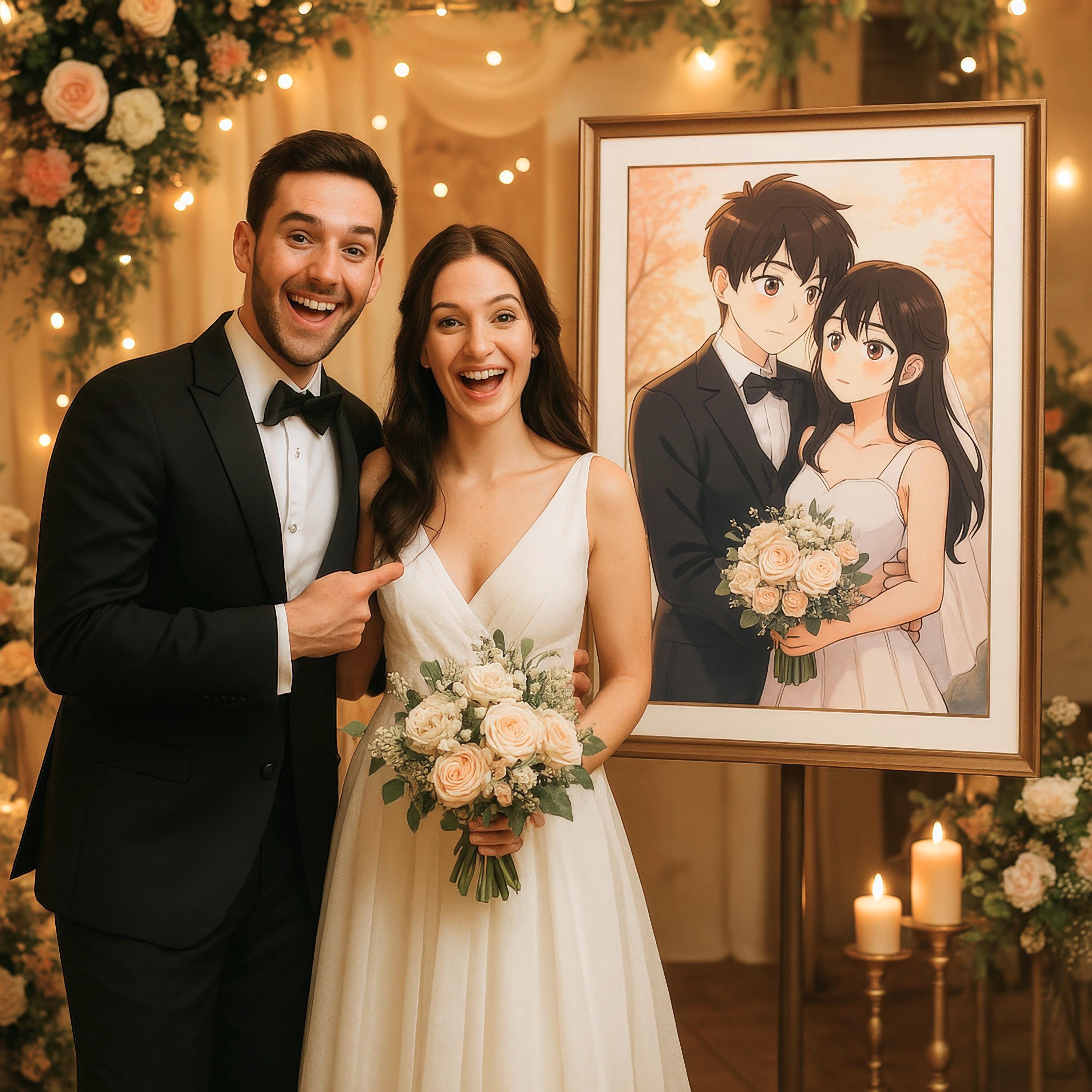 Custom Anime Style Wedding Portrait