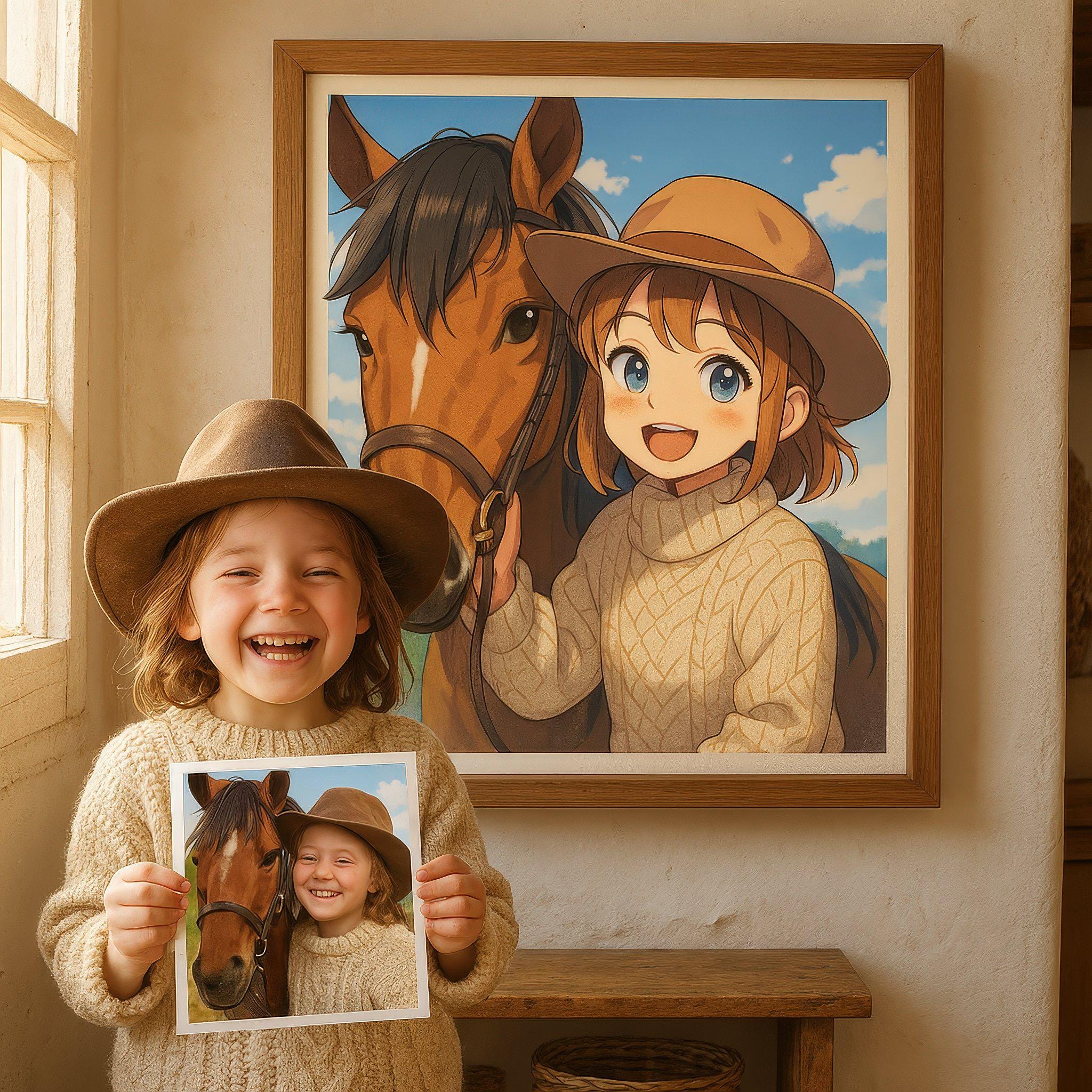 Custom Anime Style Horse Portrait