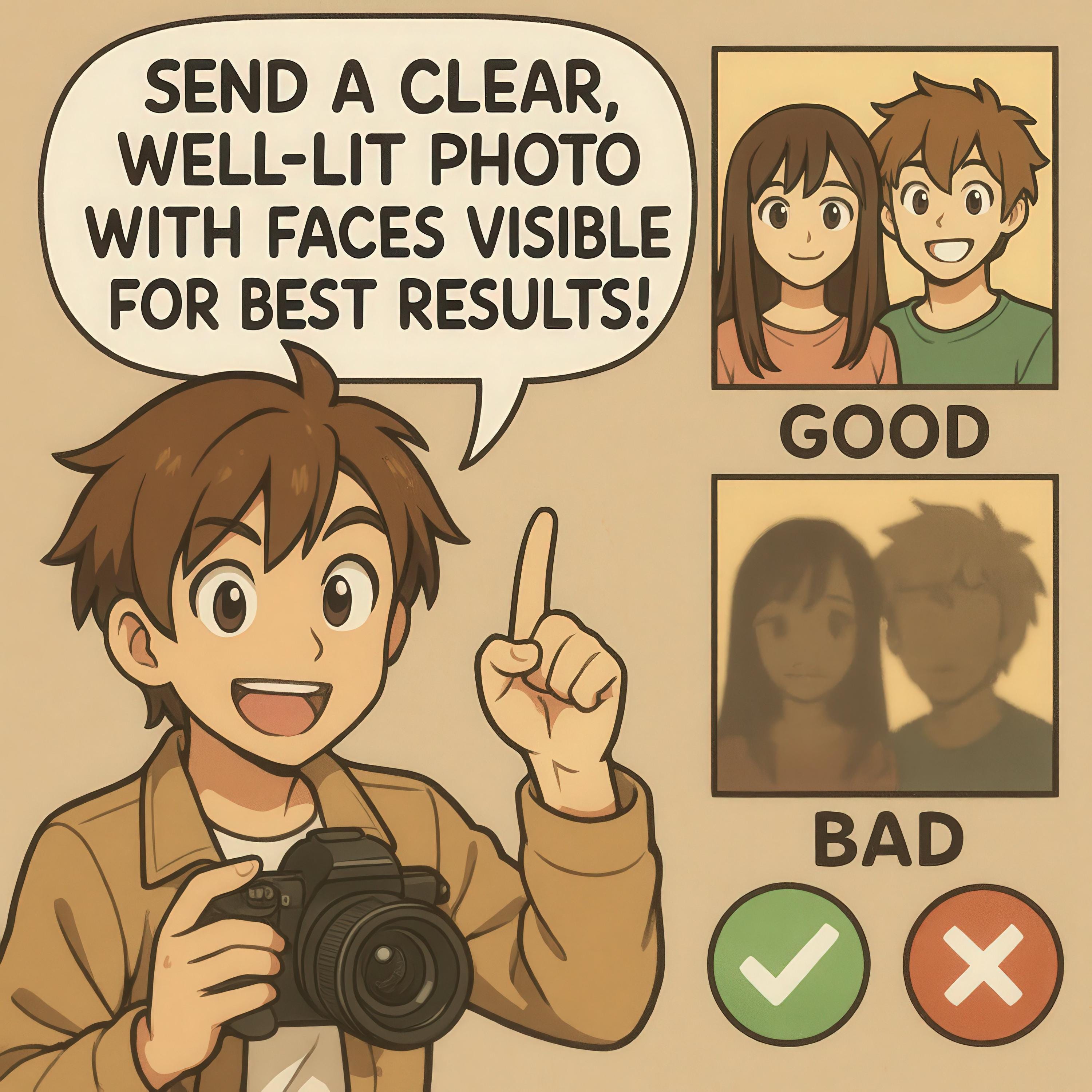 Custom Anime Style Portrait From Your Photos