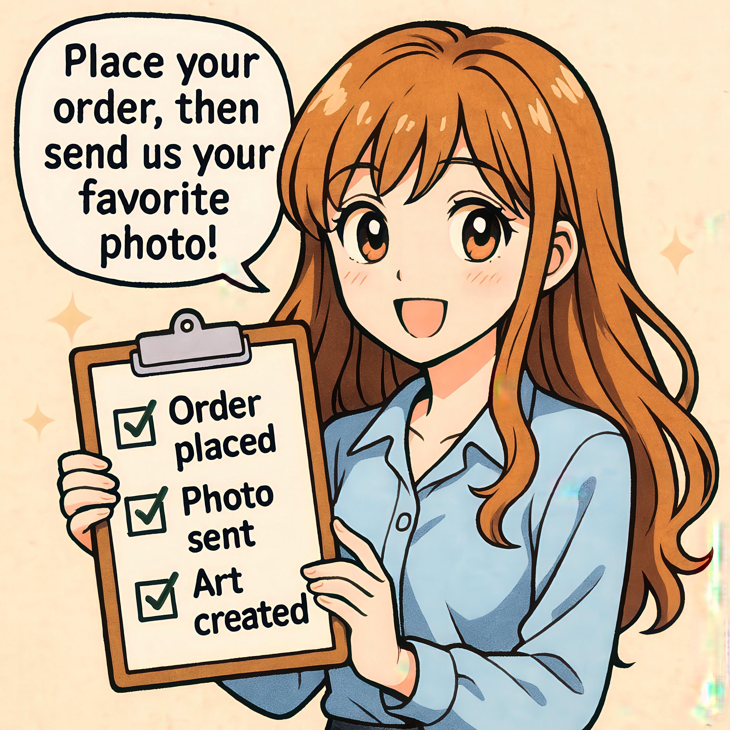 Personalized Anime Split Character Family Portrait