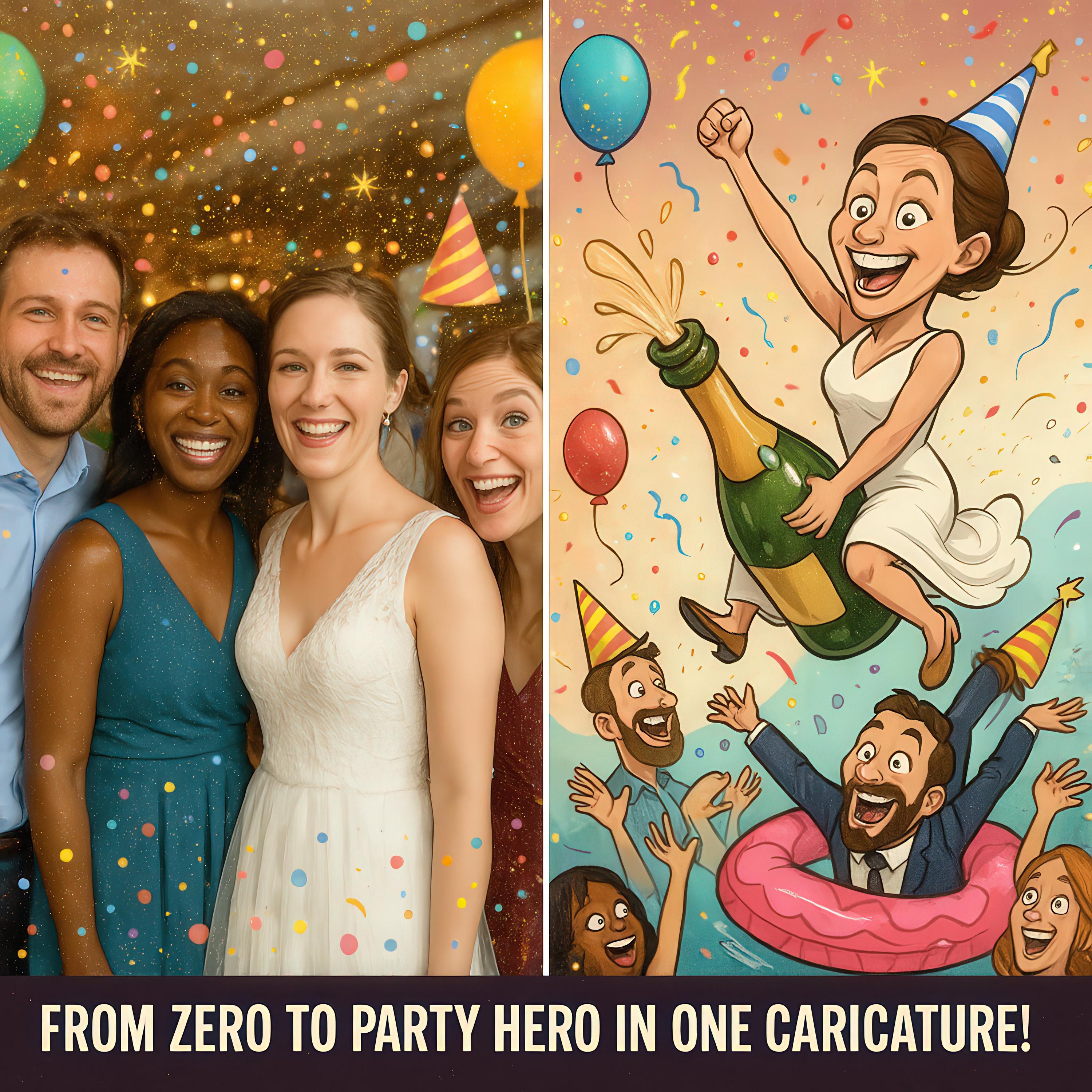 Custom Bachelorette & Bachelor Party Caricature