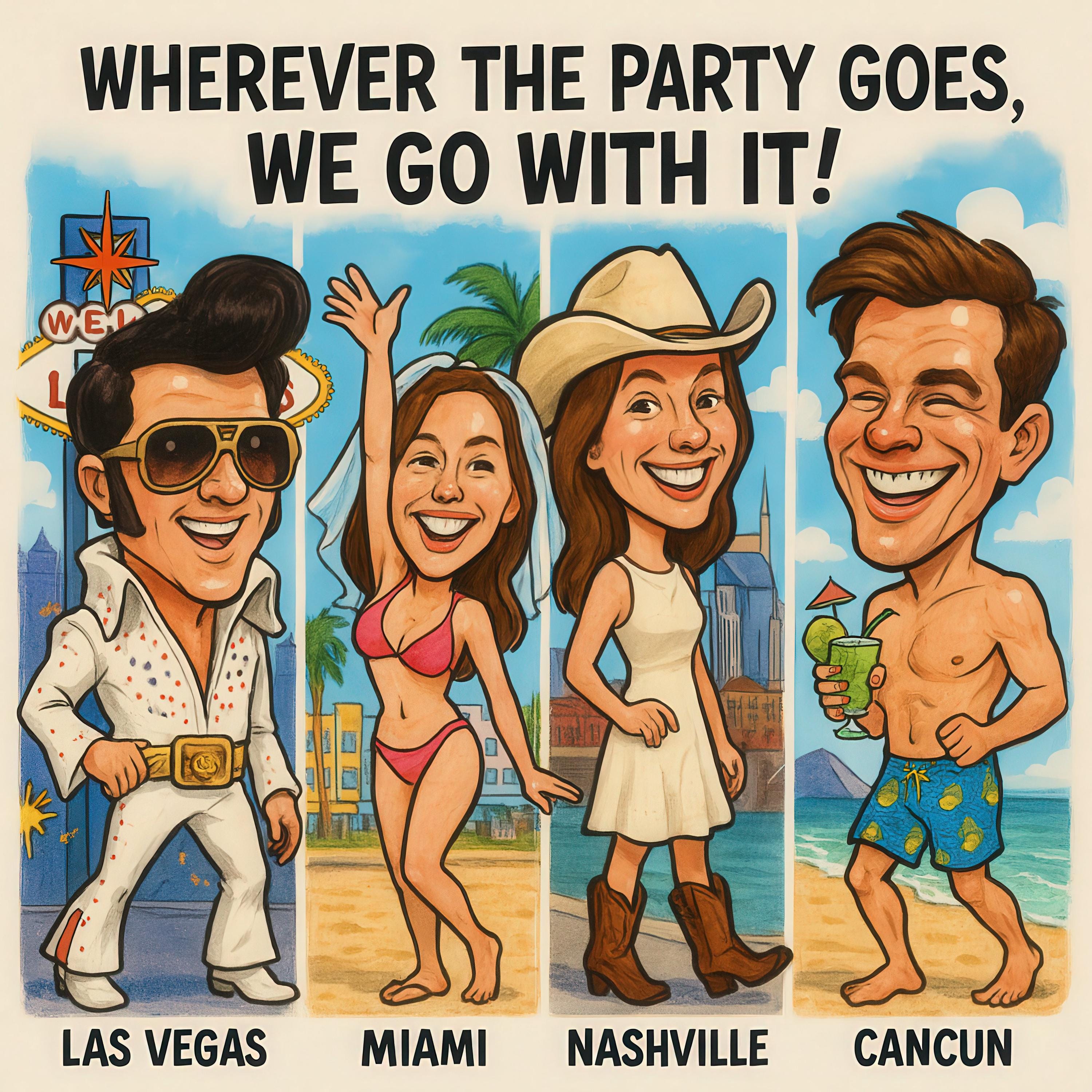 Custom Bachelorette & Bachelor Party Caricature