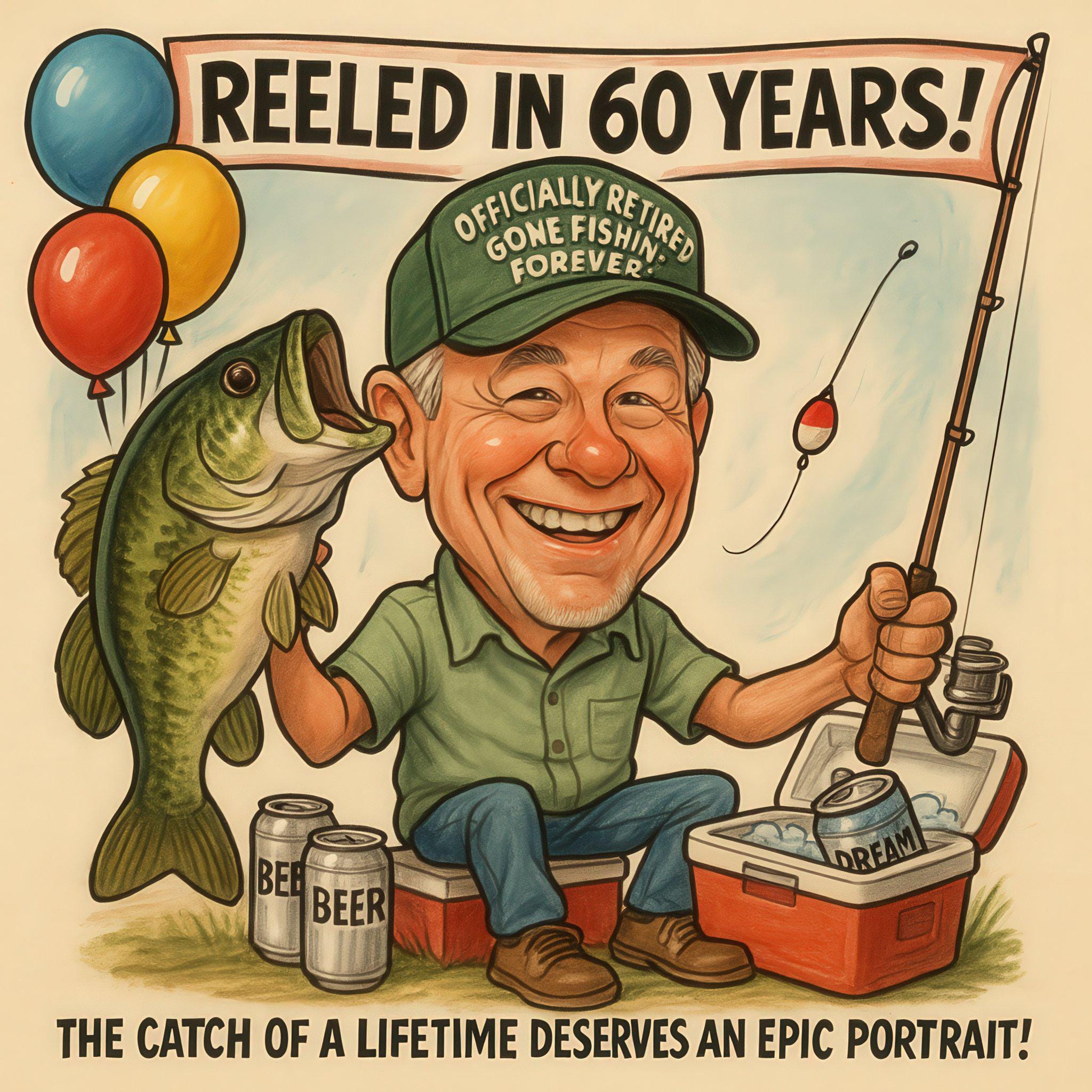 Custom Fisherman Caricature