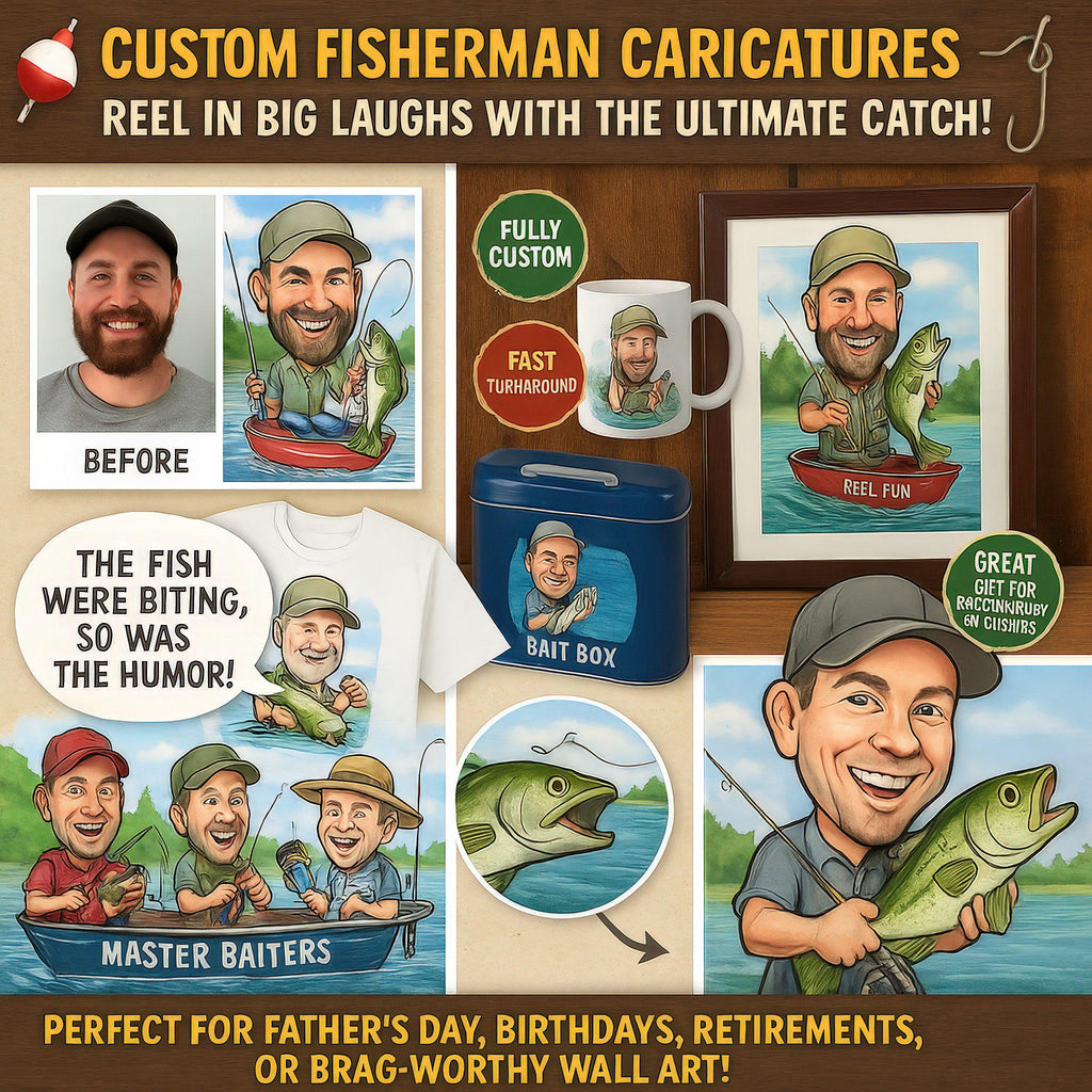 Custom Fisherman Caricature