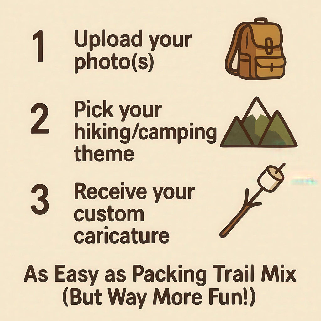 Custom Hiking & Camping Caricature