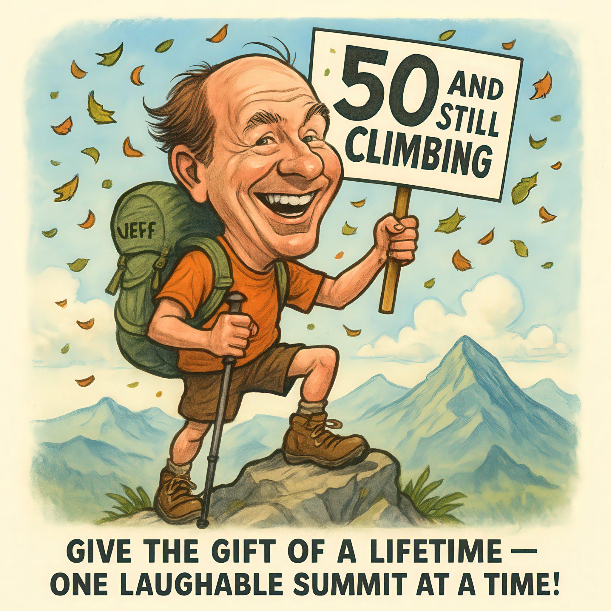 Custom Hiking & Camping Caricature