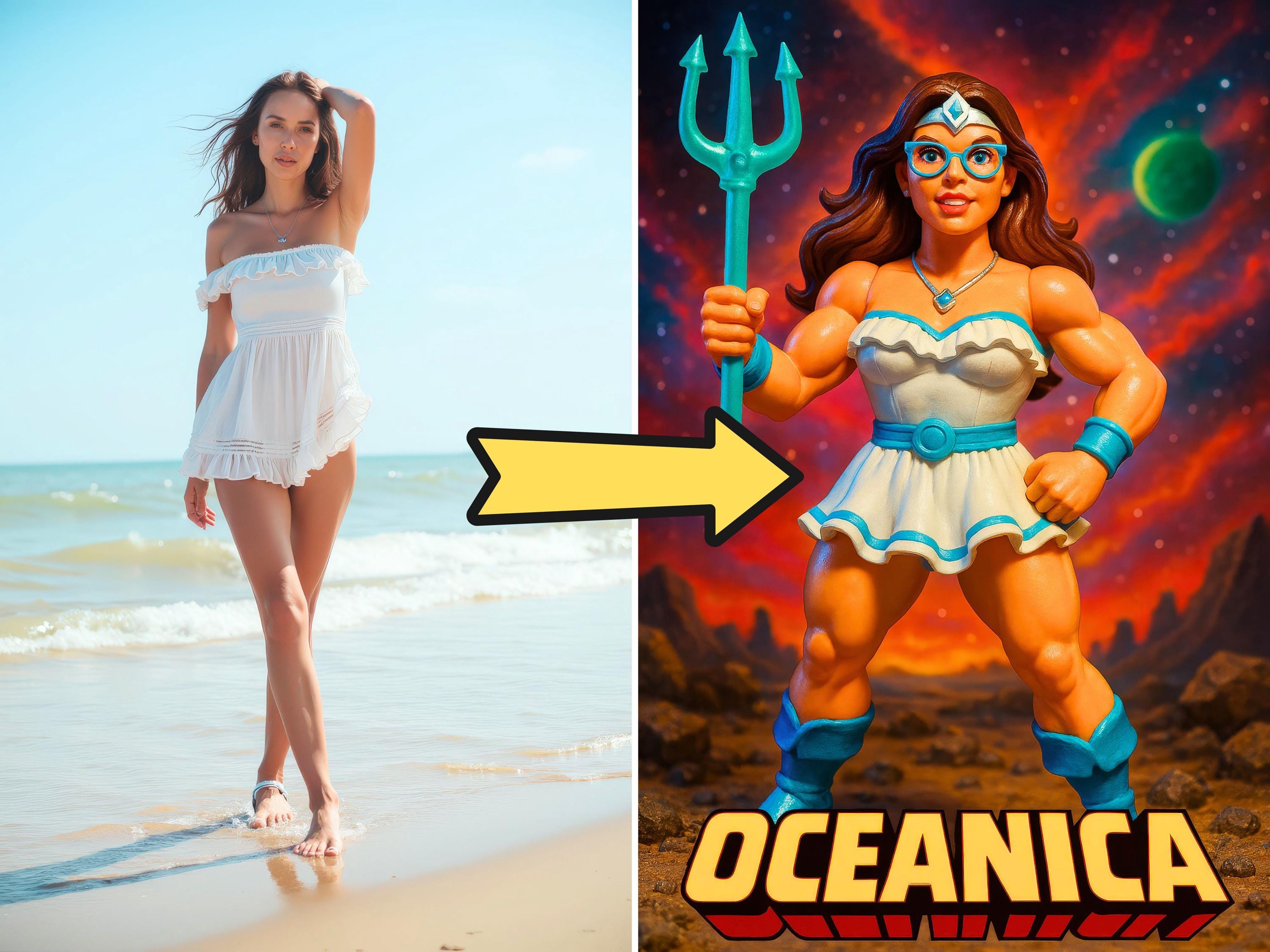 Custom 1980s Style Plastic Action Figure Portrait