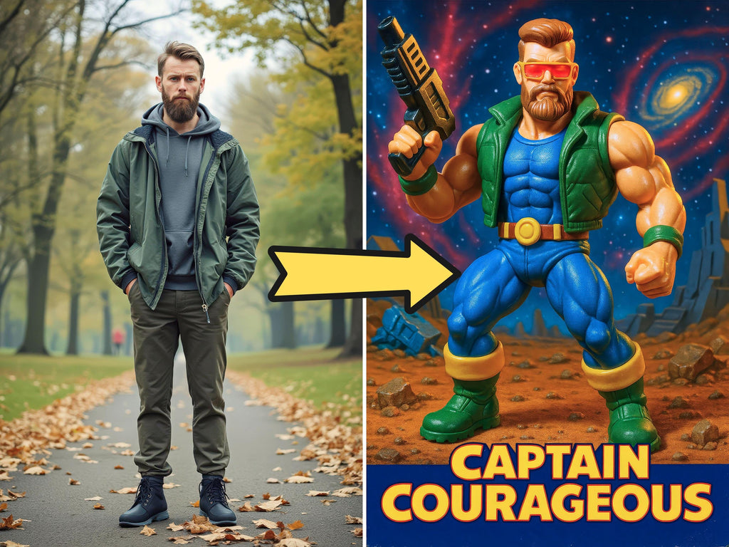 Custom 1980s Style Plastic Action Figure Portrait