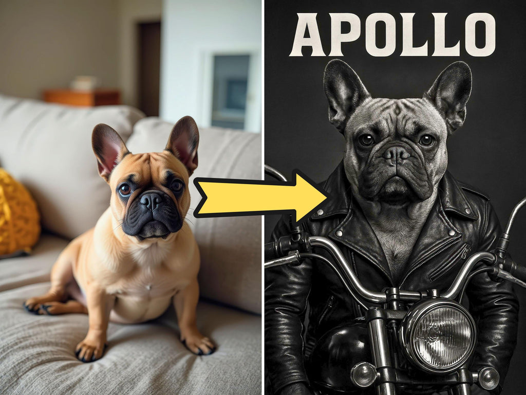 Custom Cool Biker Pet Portrait