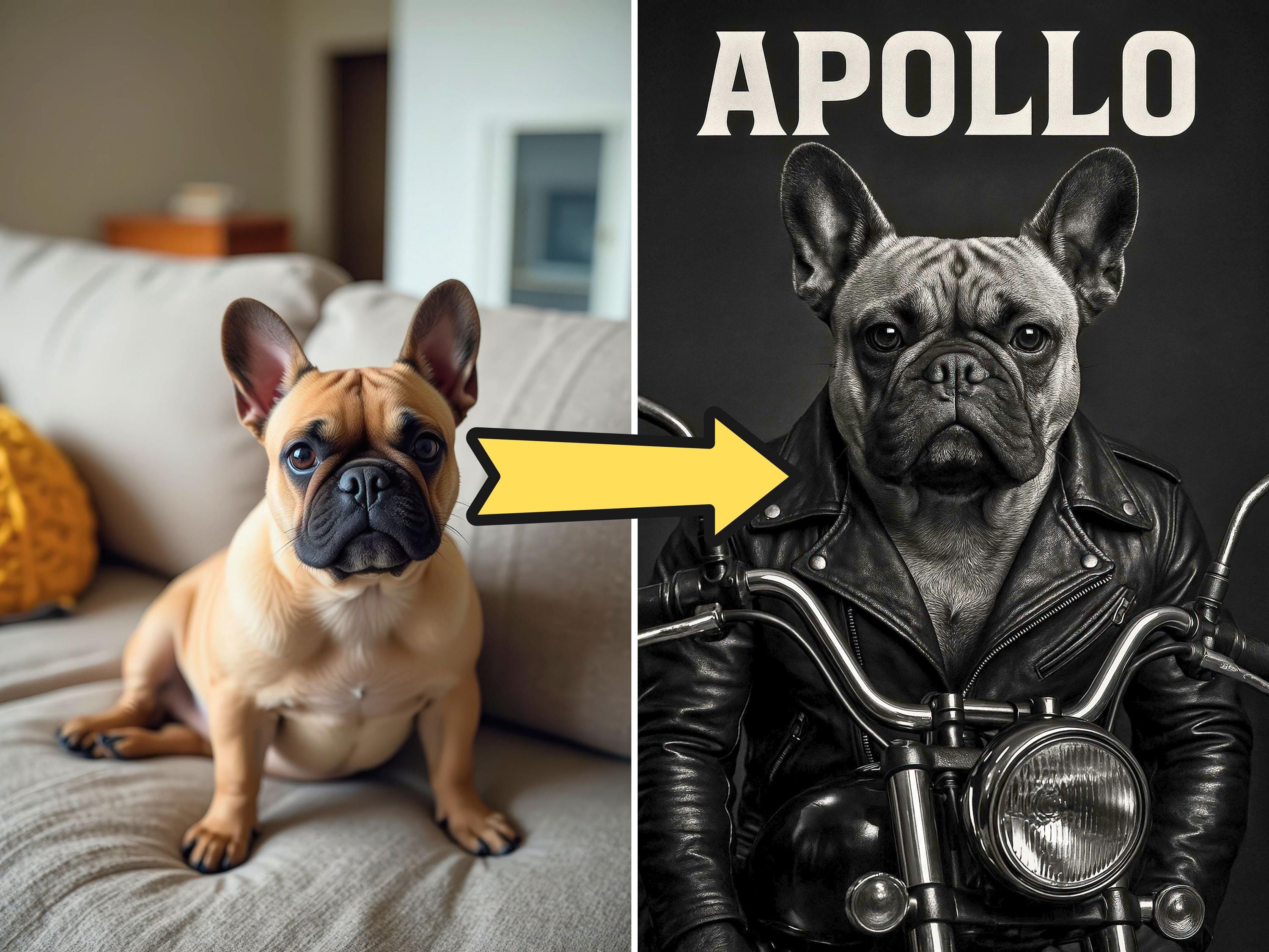 Custom Cool Biker Pet Portrait