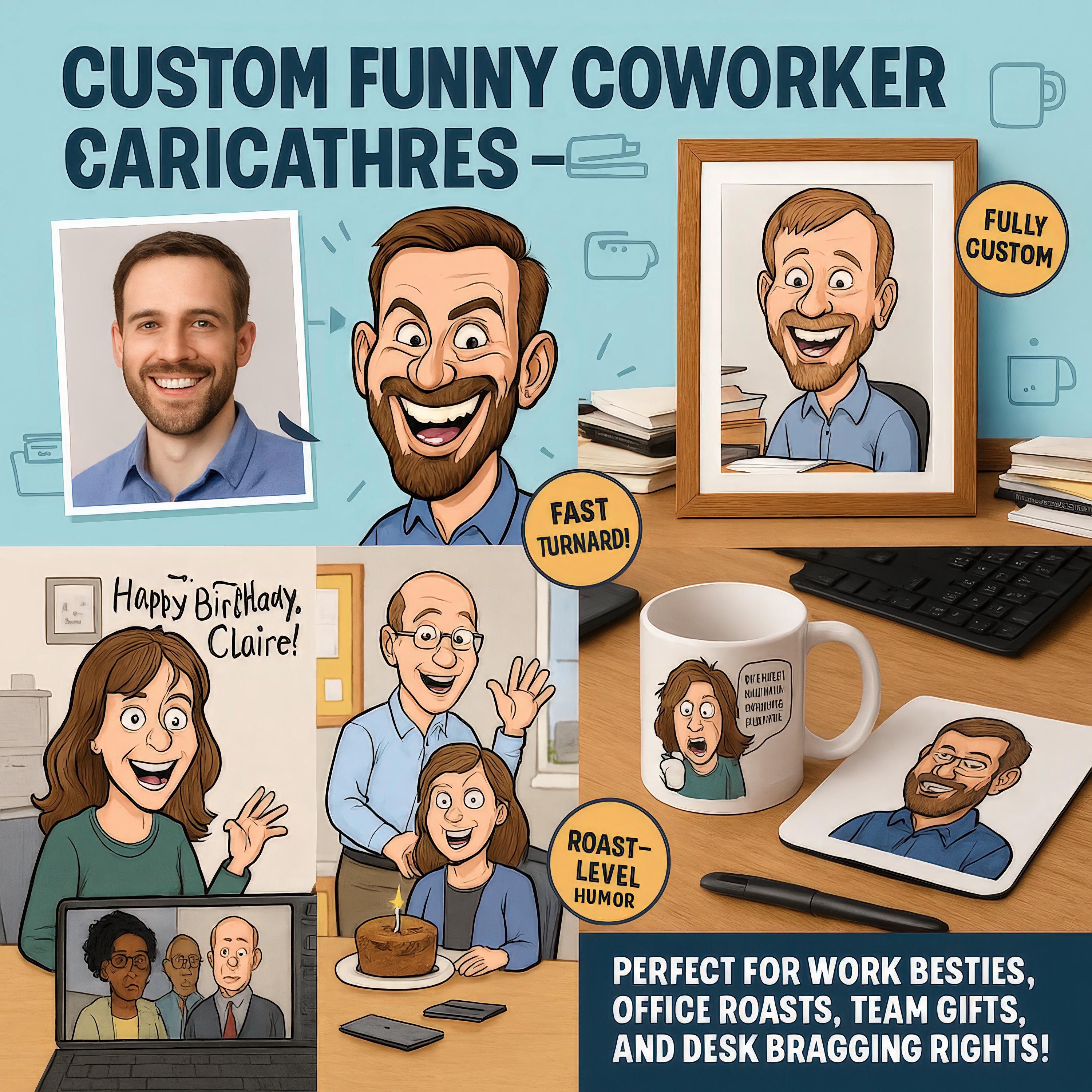 Custom Funny Coworker Caricature