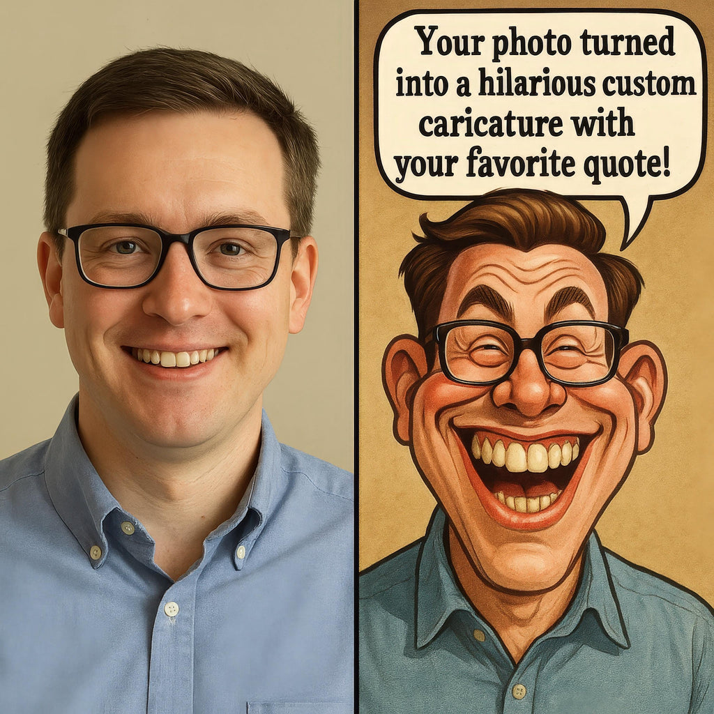 Personalized Caricature with Funny Quote