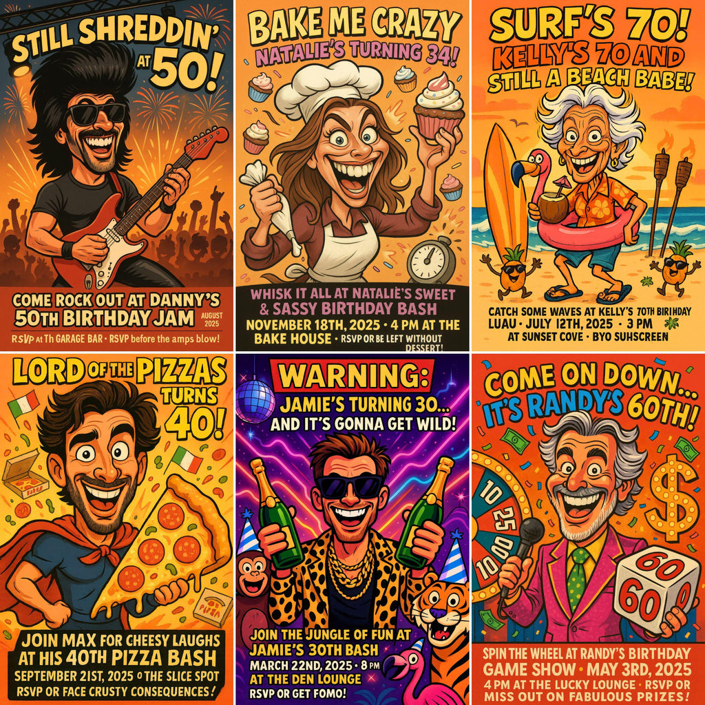 Custom Caricature Event Invitation Illustration