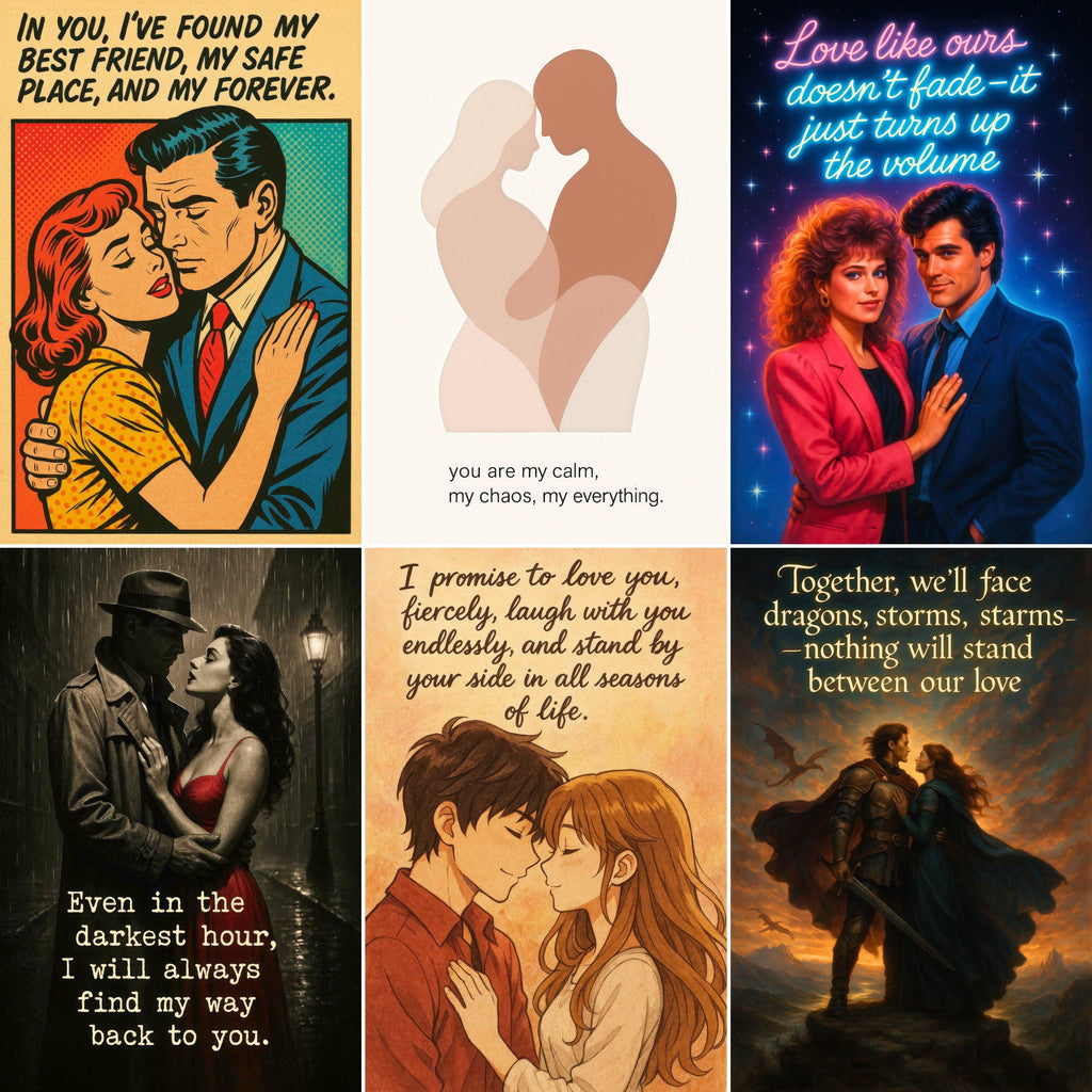 Romantic Love Portrait with Personalized Text