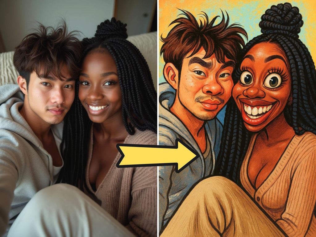 Funny Couple Caricature