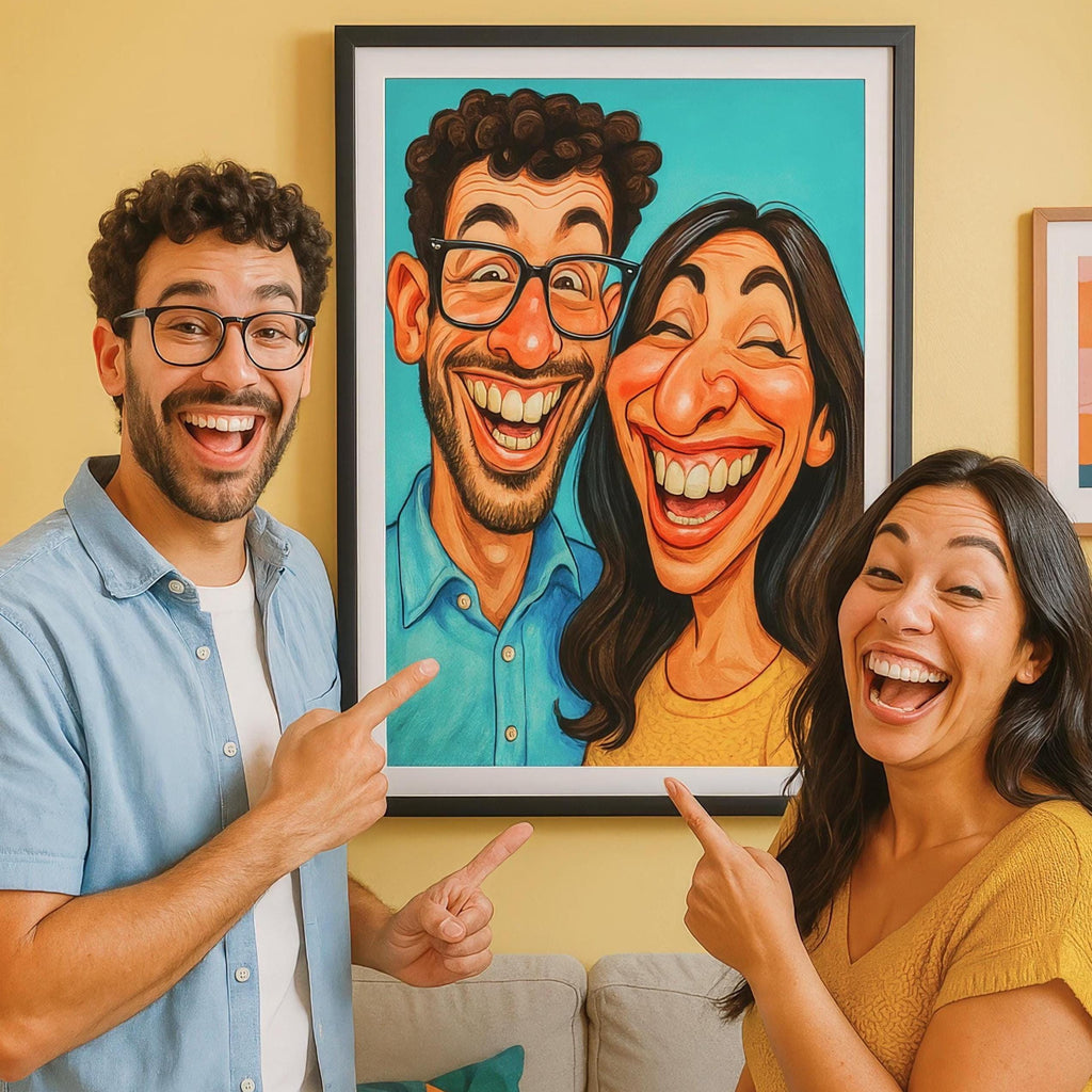Custom Funny Couple Caricature Portrait
