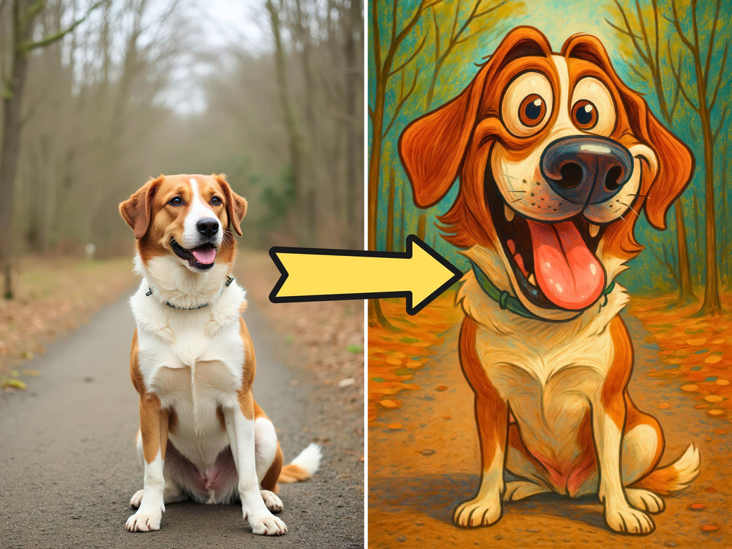 Custom Funny Pet Caricature Portrait