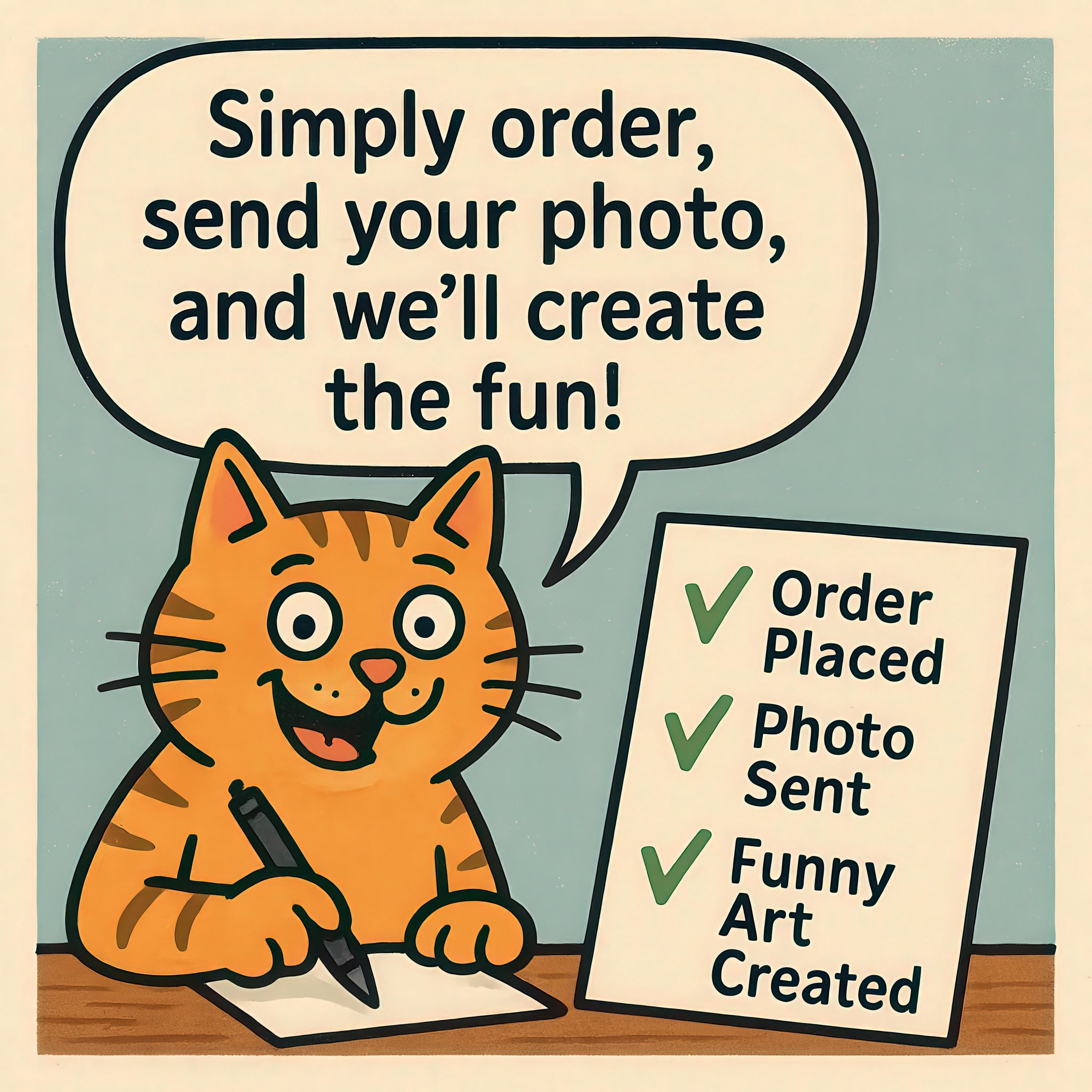 Custom Funny Pet Caricature Portrait