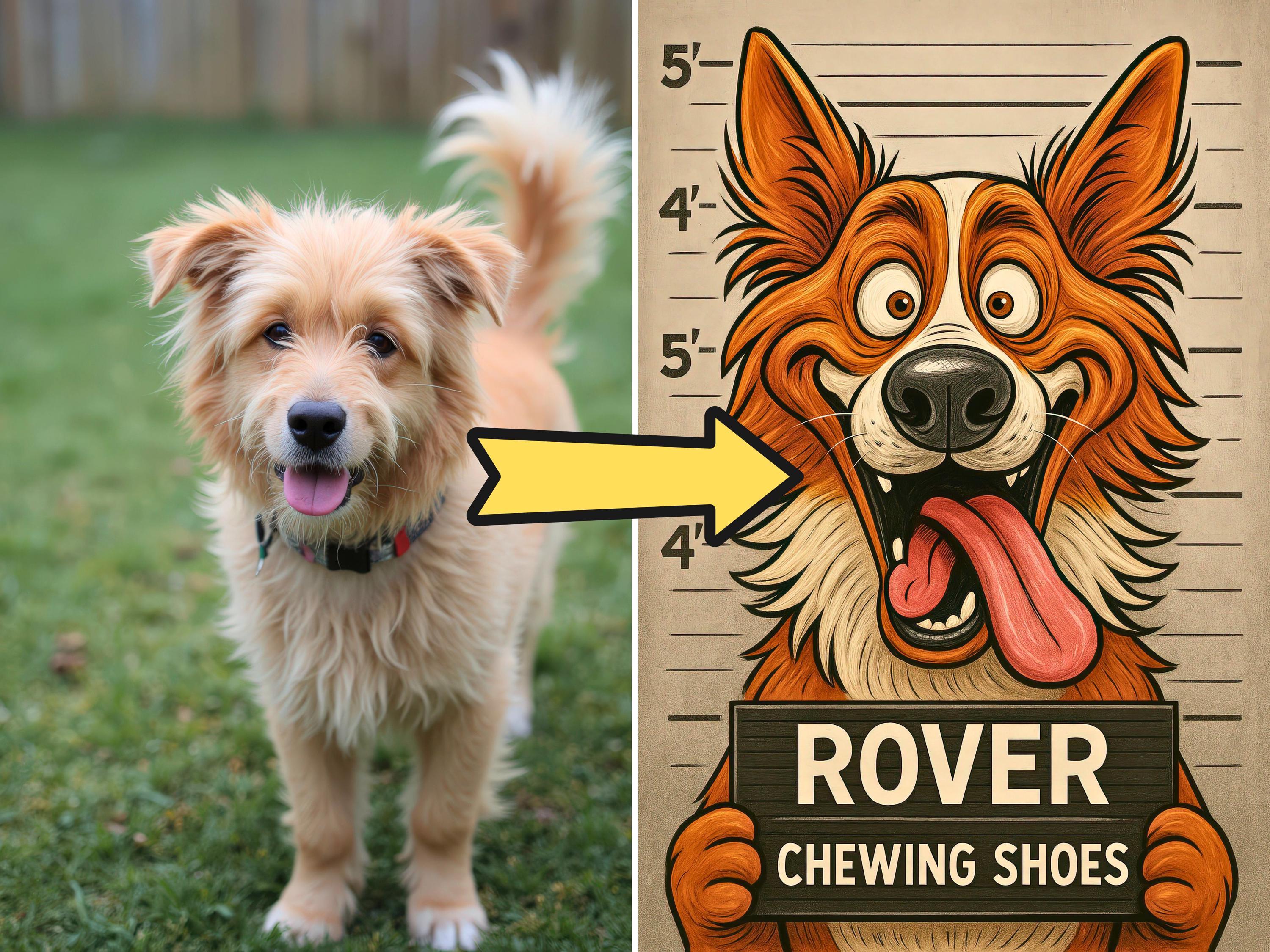 Custom Pet Mugshot Portrait