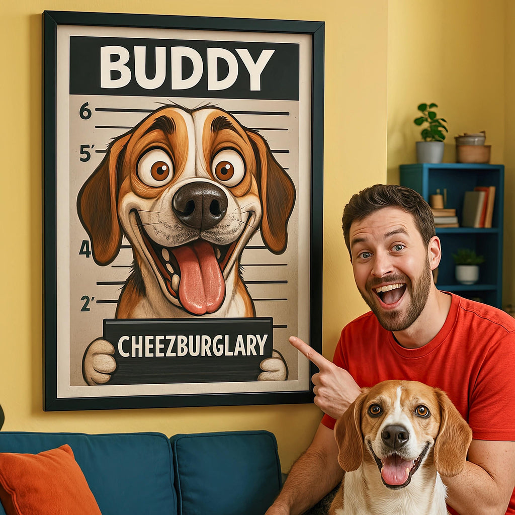 Custom Pet Mugshot Portrait