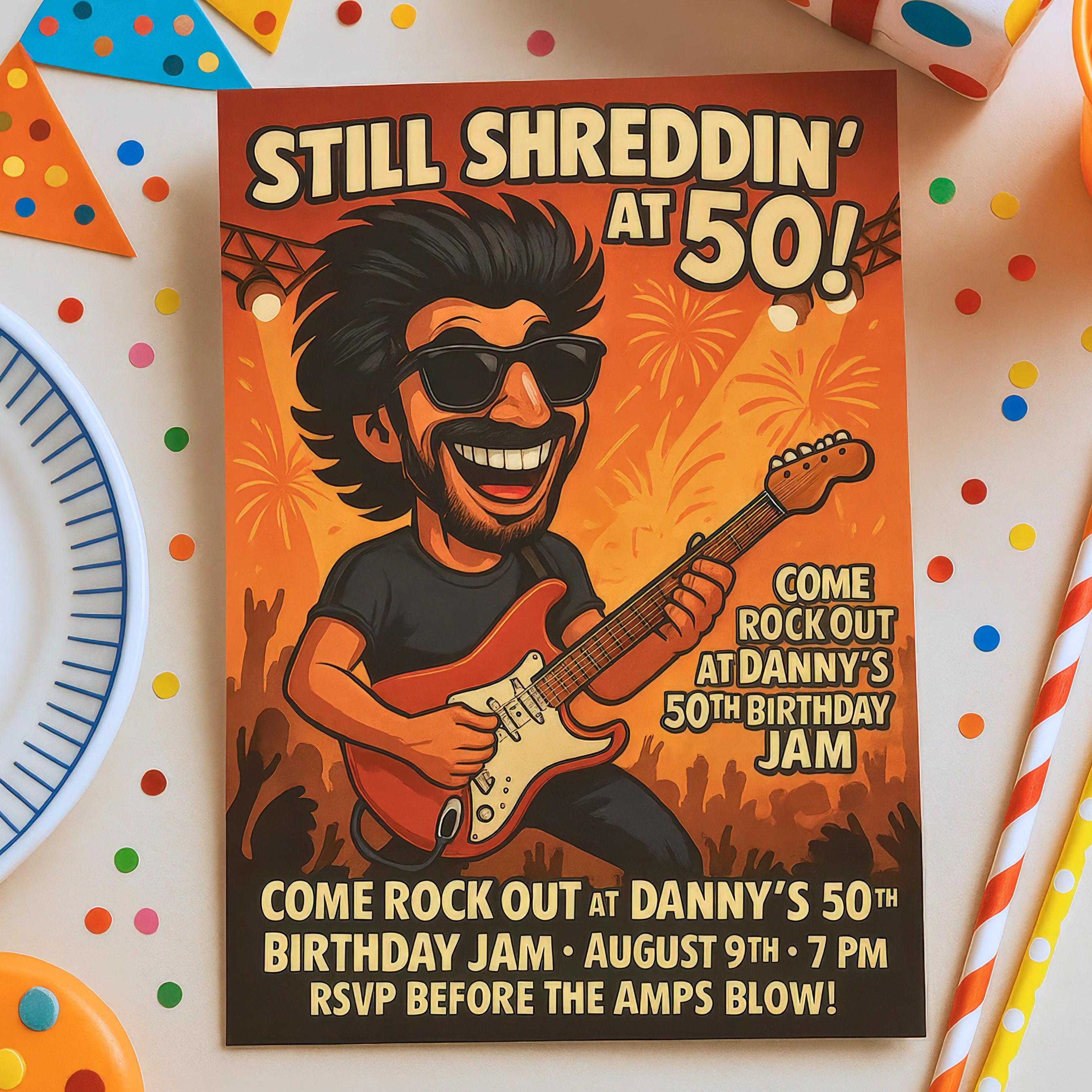 Personalized Caricature Birthday Invitation Illustration