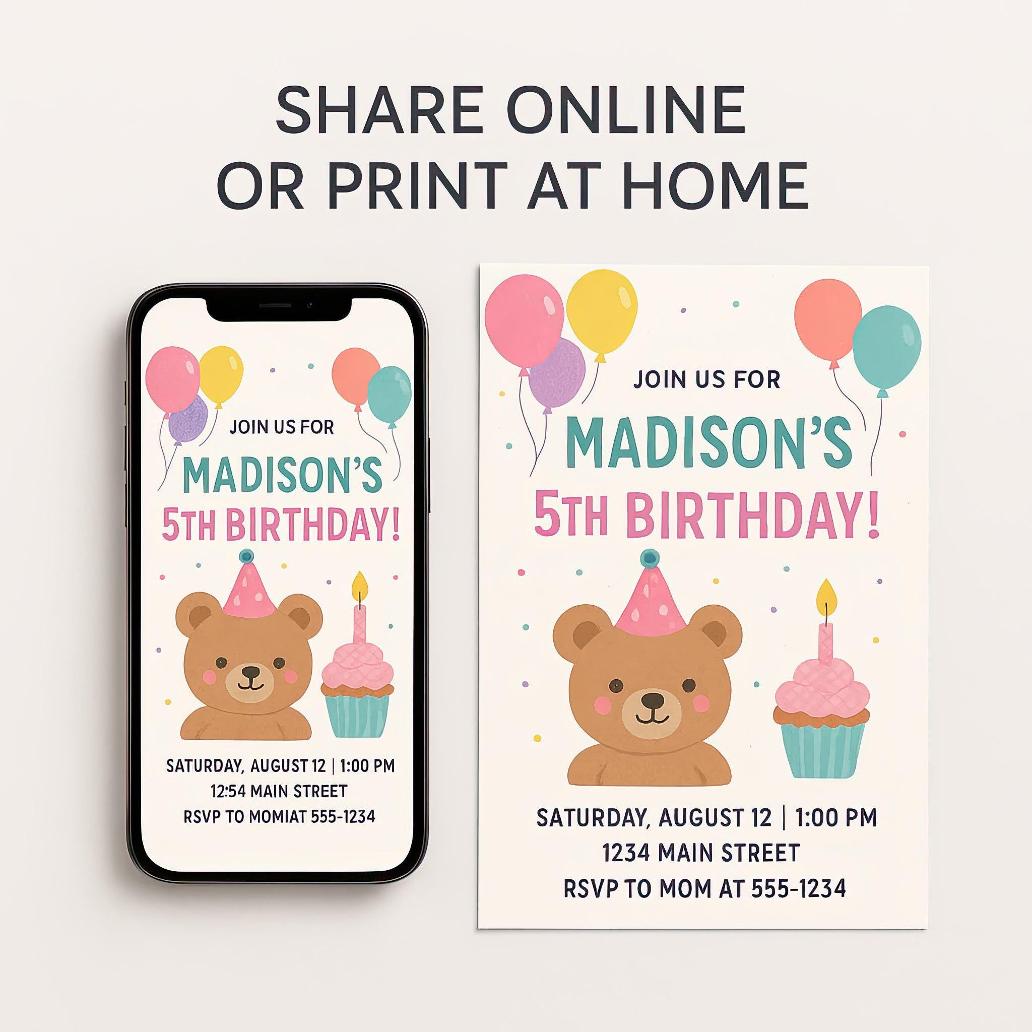 Custom Kids Birthday Invitation Design