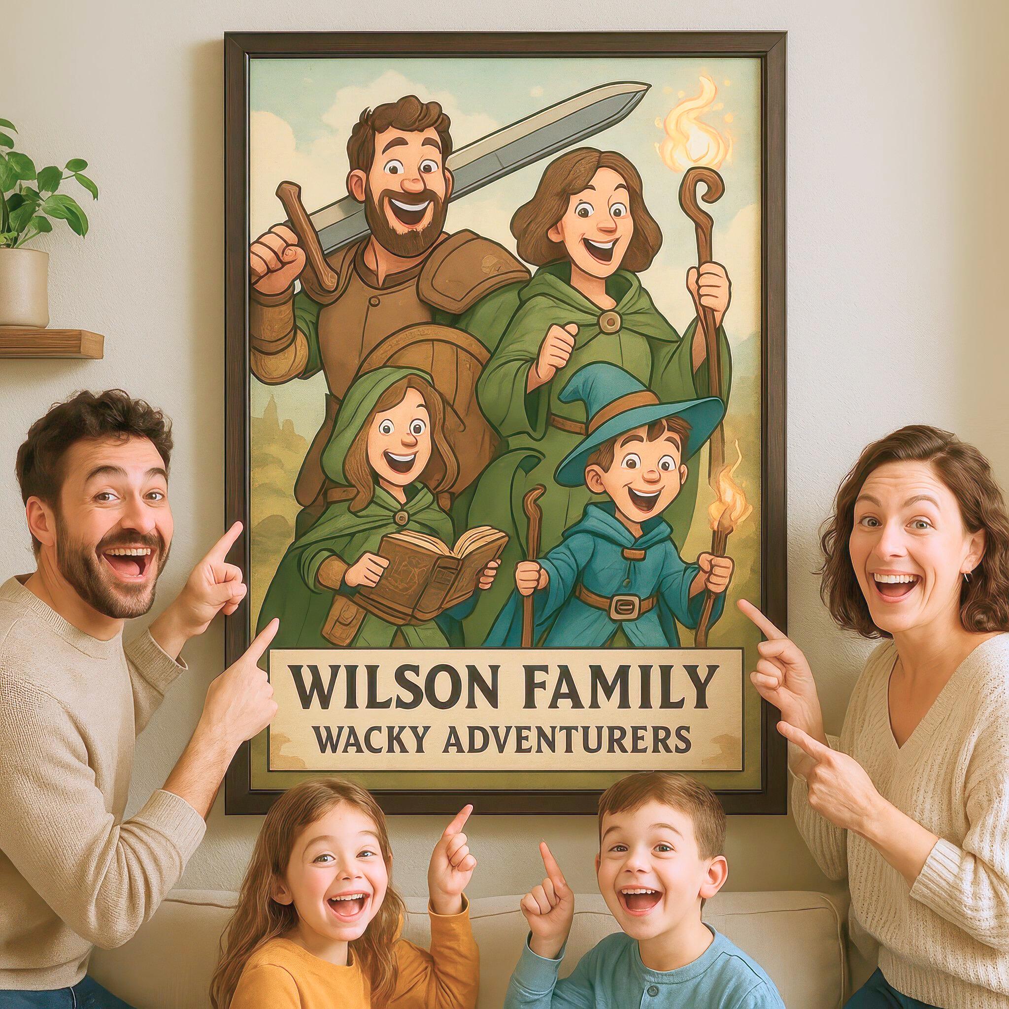 Custom Funny Family RPG Group Portraits
