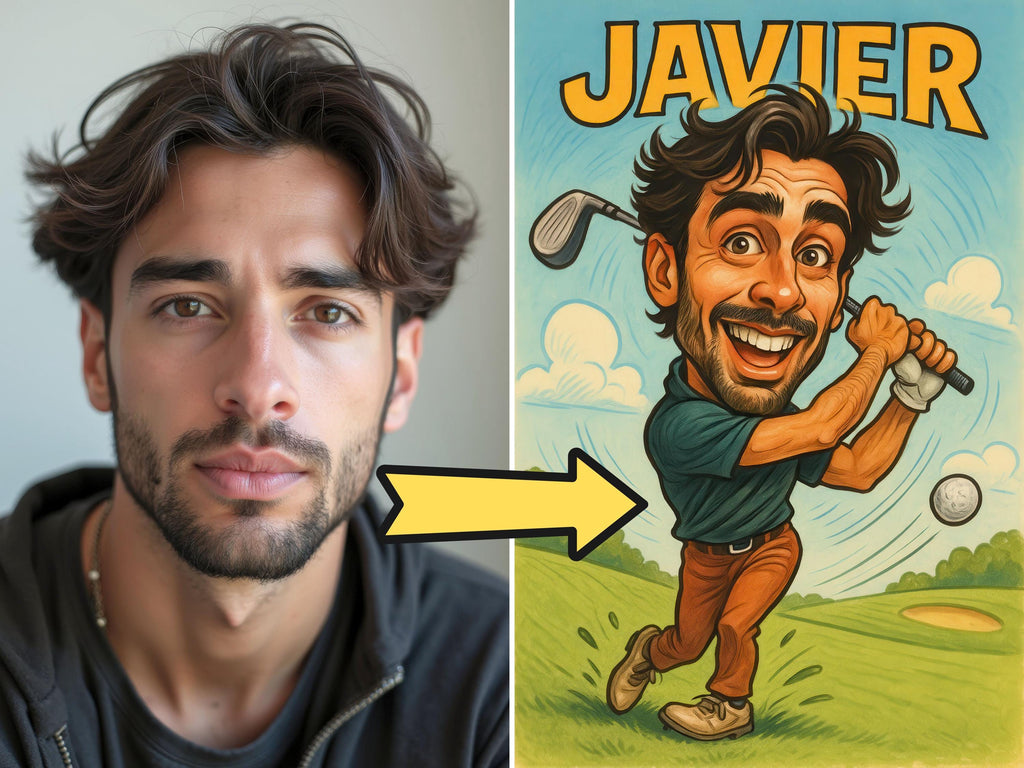 Custom Golf Caricature Portrait