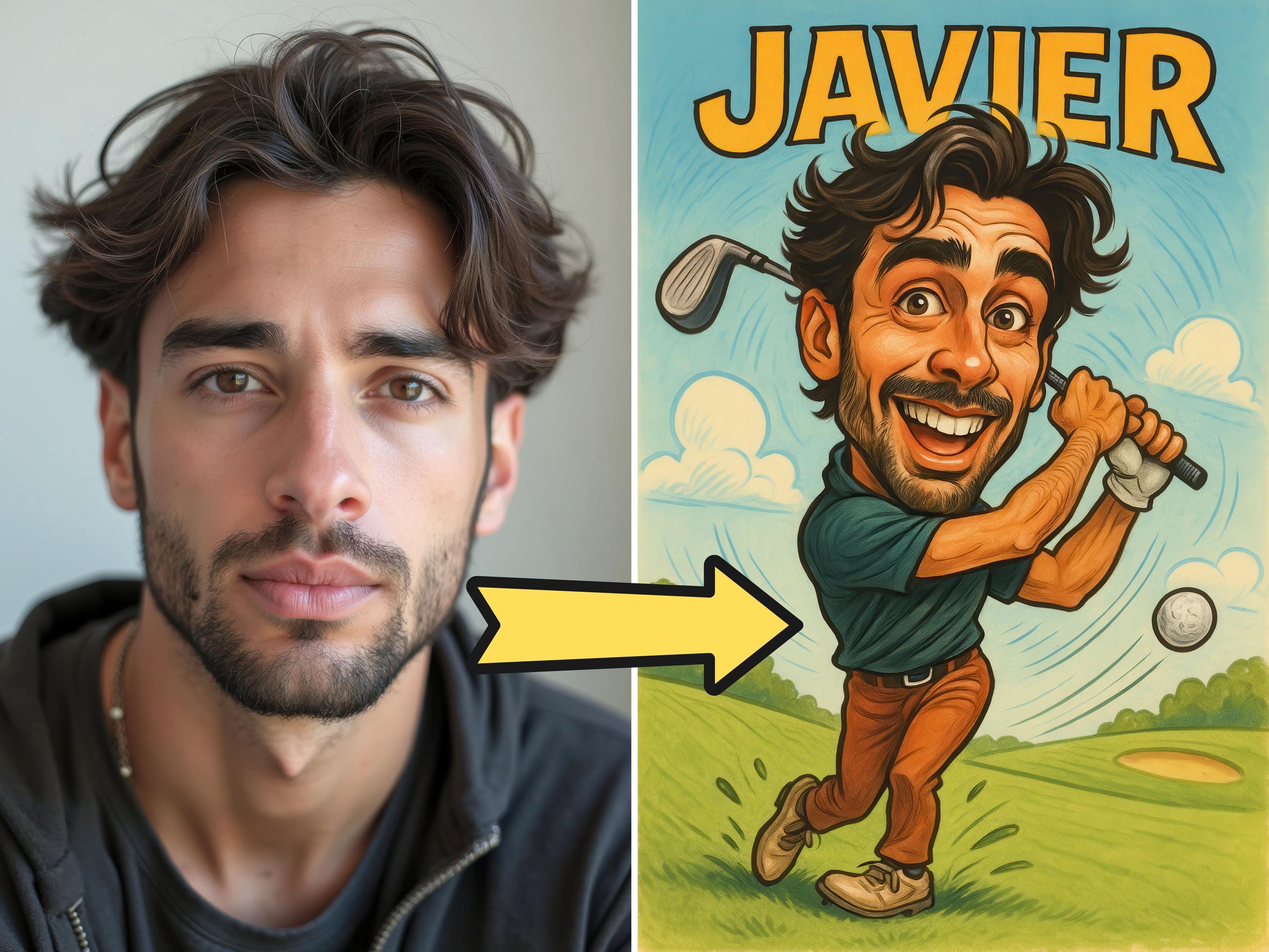 Custom Golf Caricature Portrait