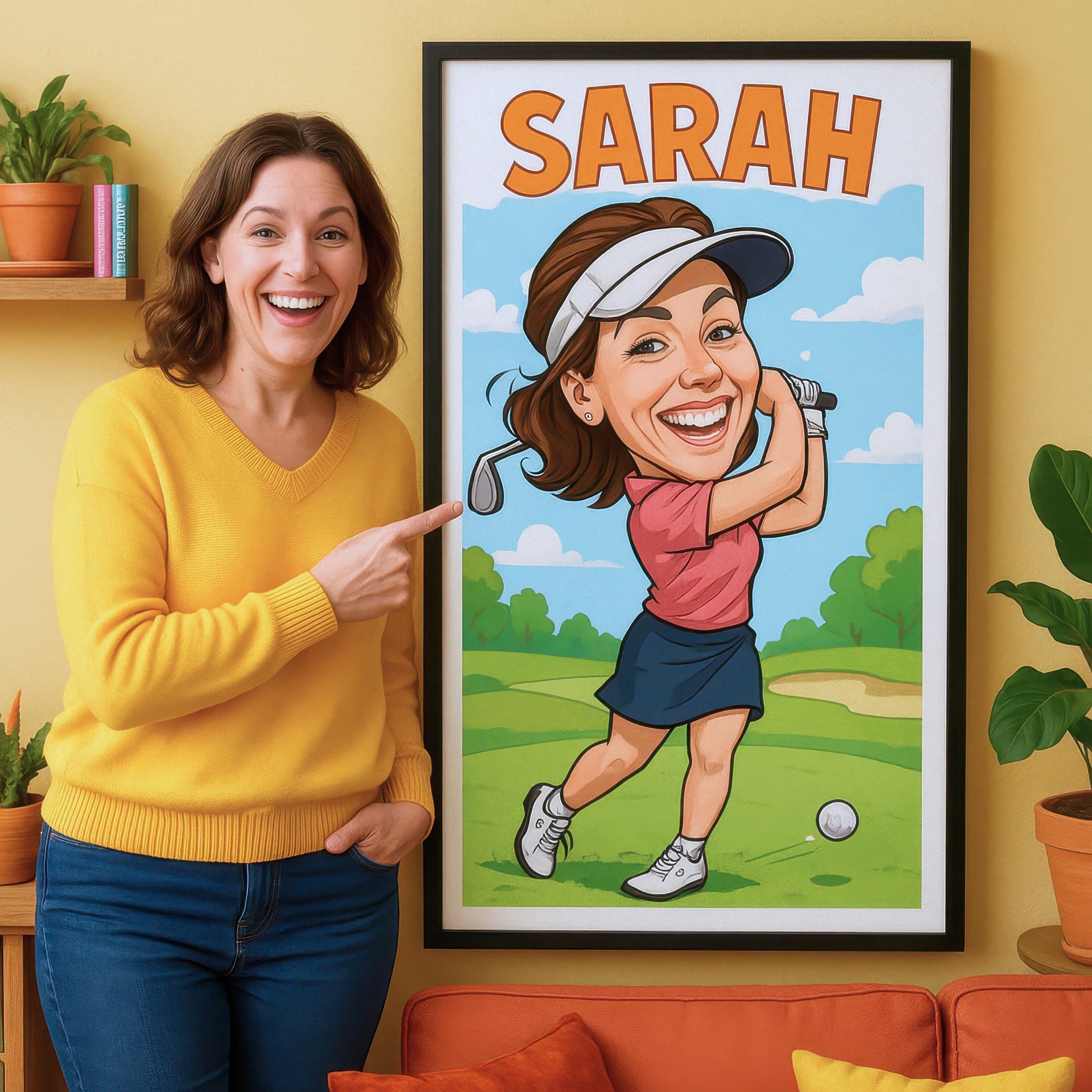 Custom Golf Caricature Portrait