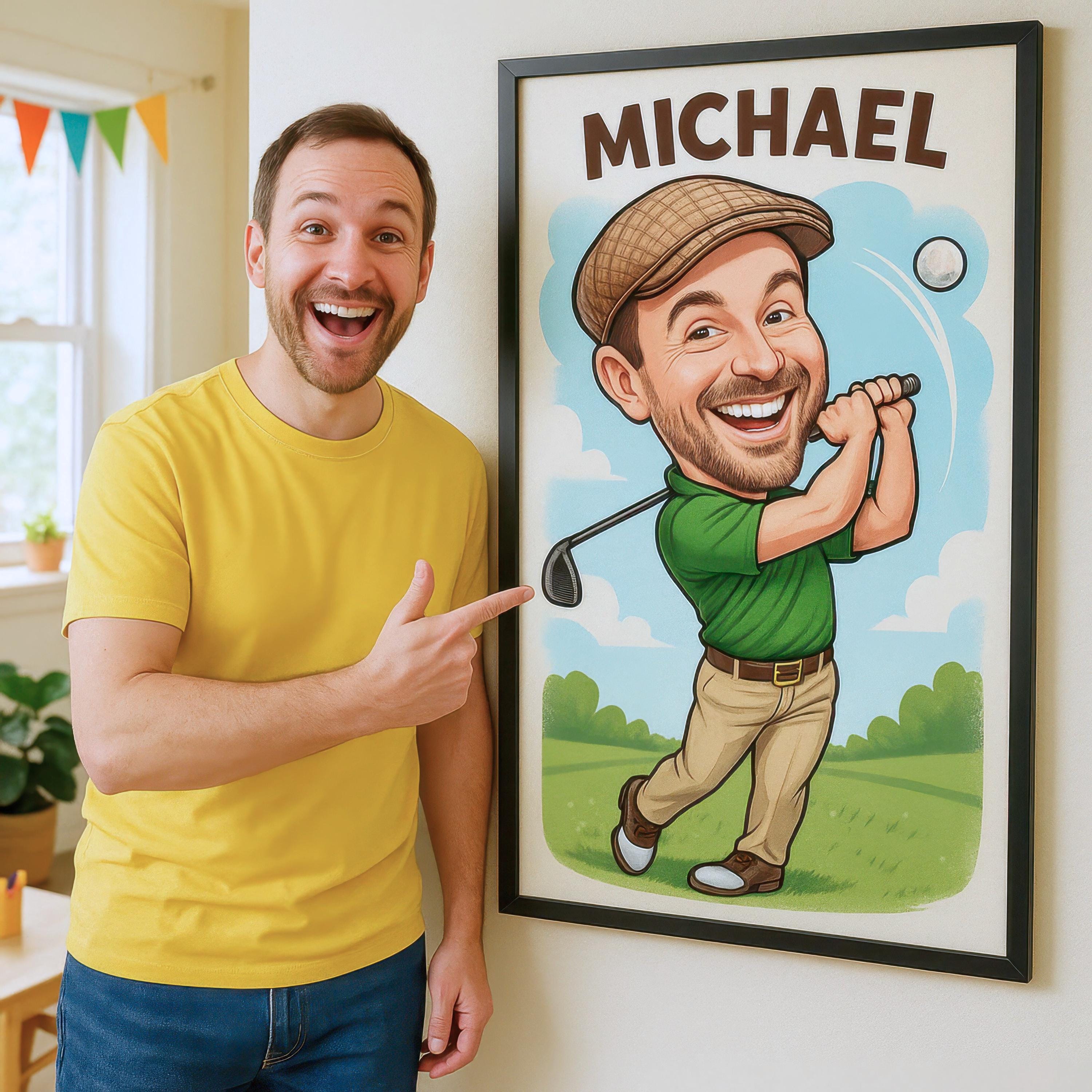 Custom Golf Caricature Portrait