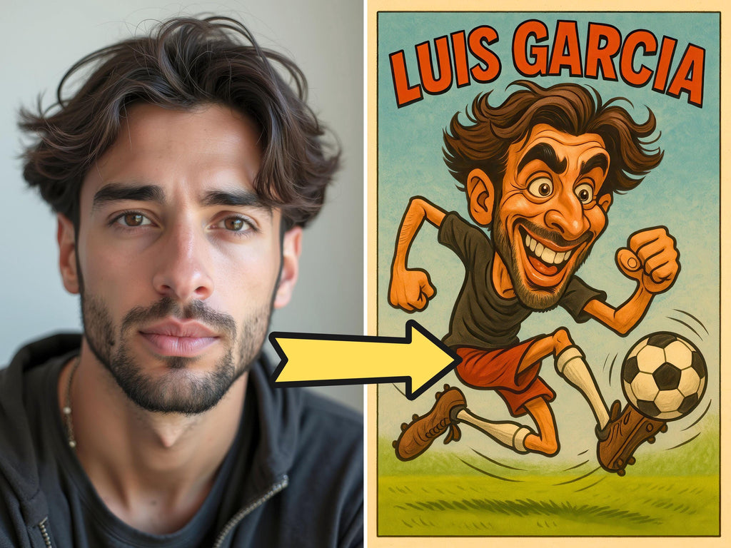 Custom Funny Soccer Caricature Portrait
