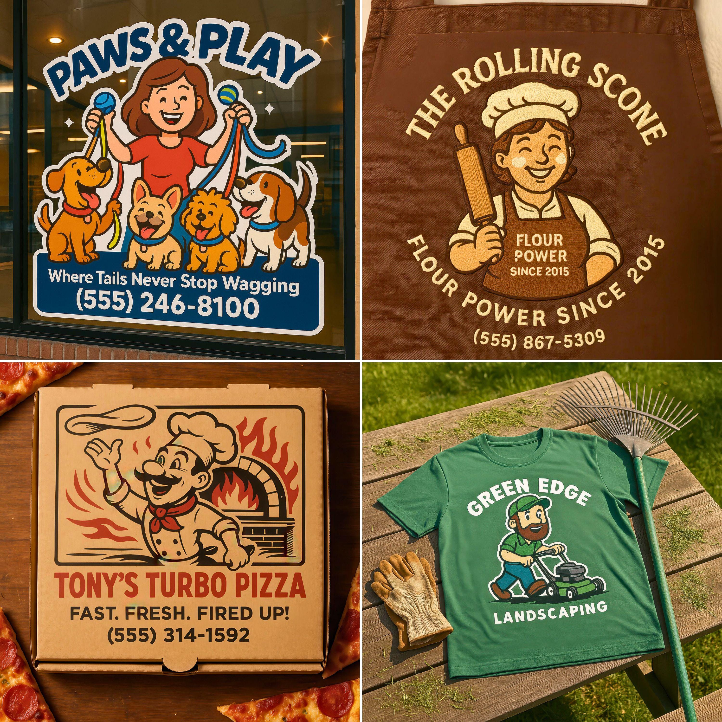 Custom Small Business Logo & Cartoon Branding