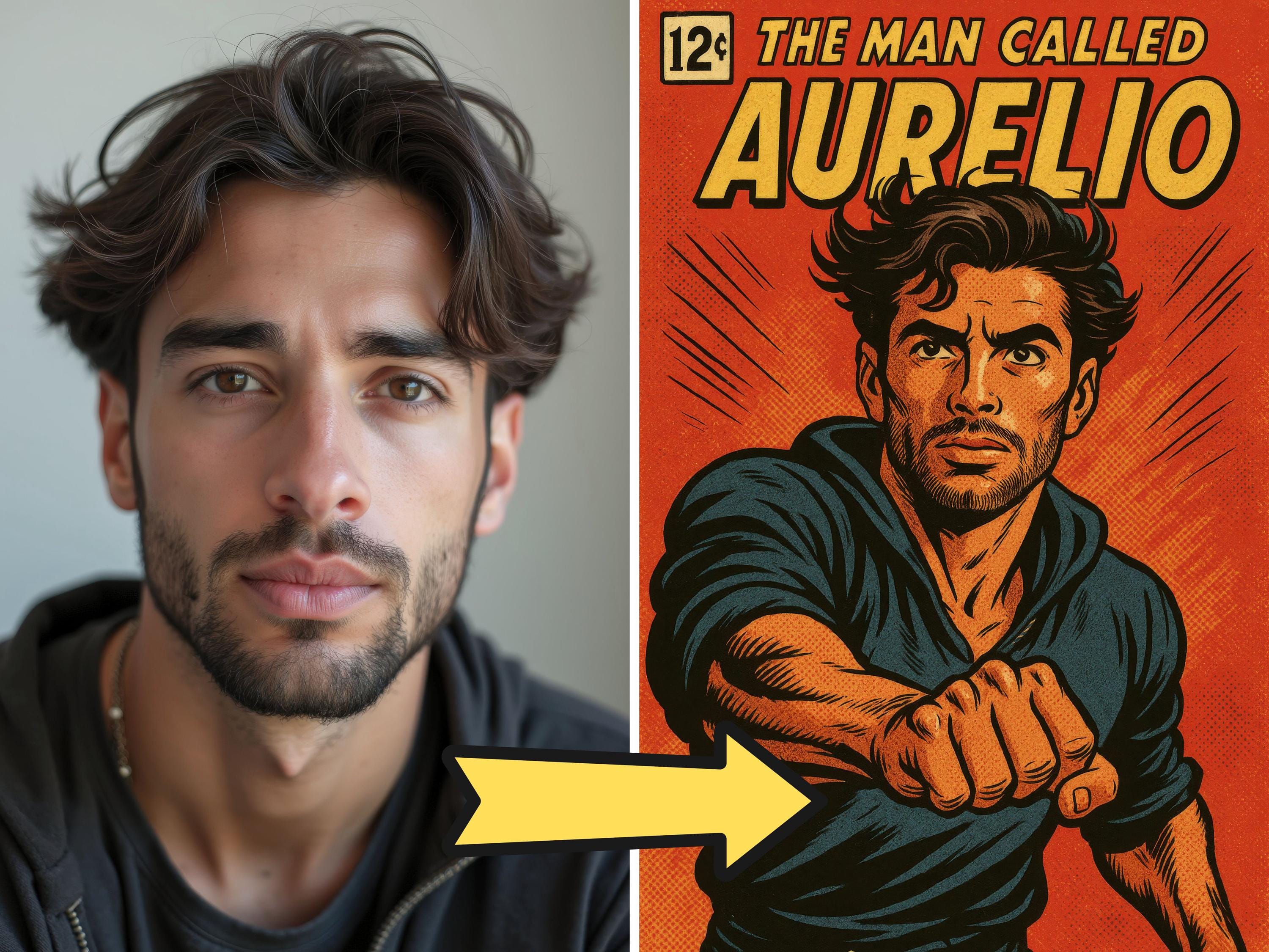 Custom Retro Comic Book Cover Portrait