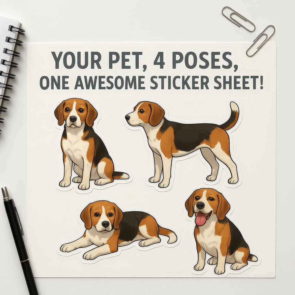 Custom Pet Sticker Sheet from Pet Photo