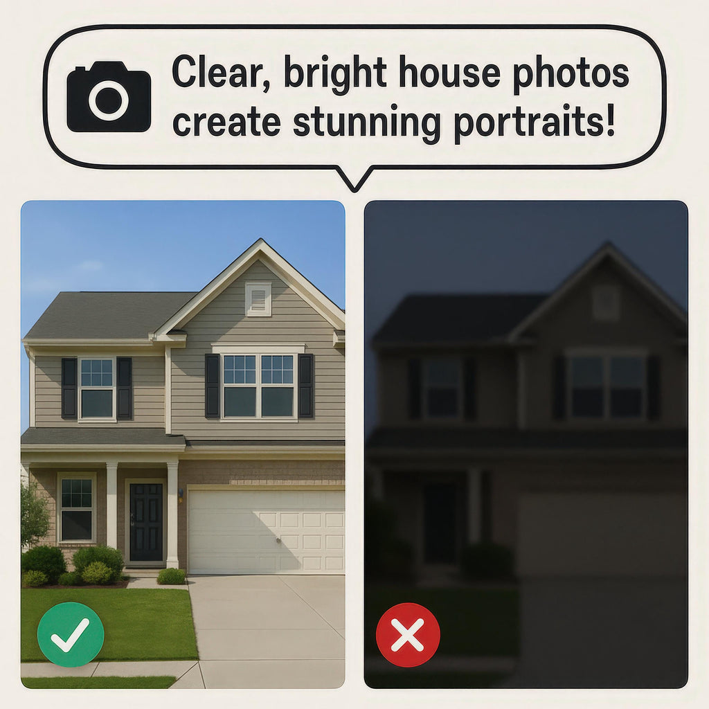 Custom Whimsical Castle House Portrait