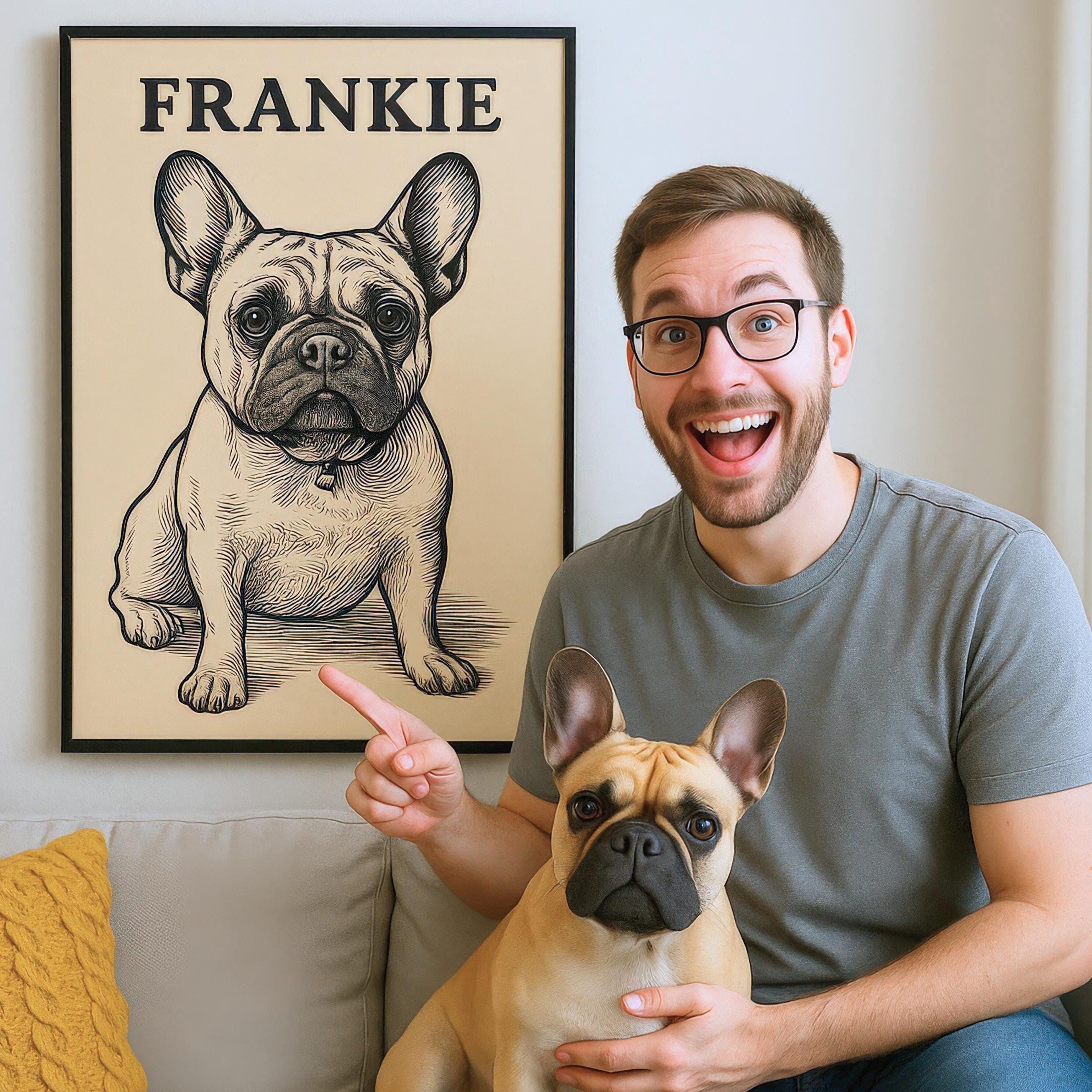 Custom Black & White Pet Illustration