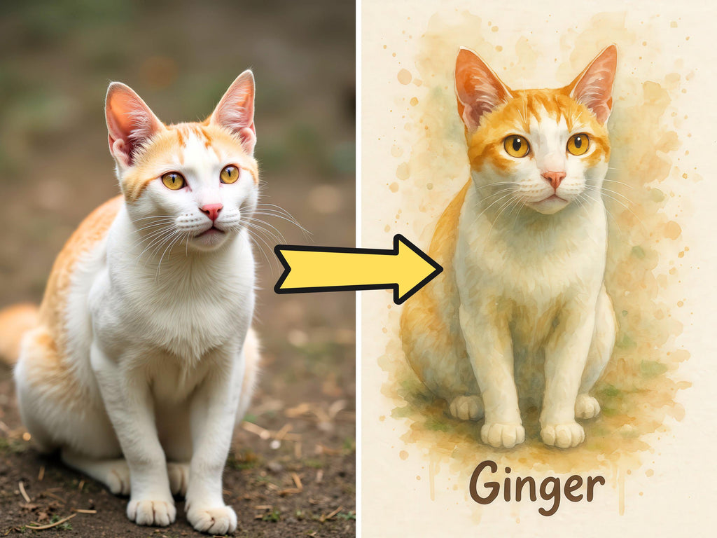 Custom Watercolor Pet Portrait