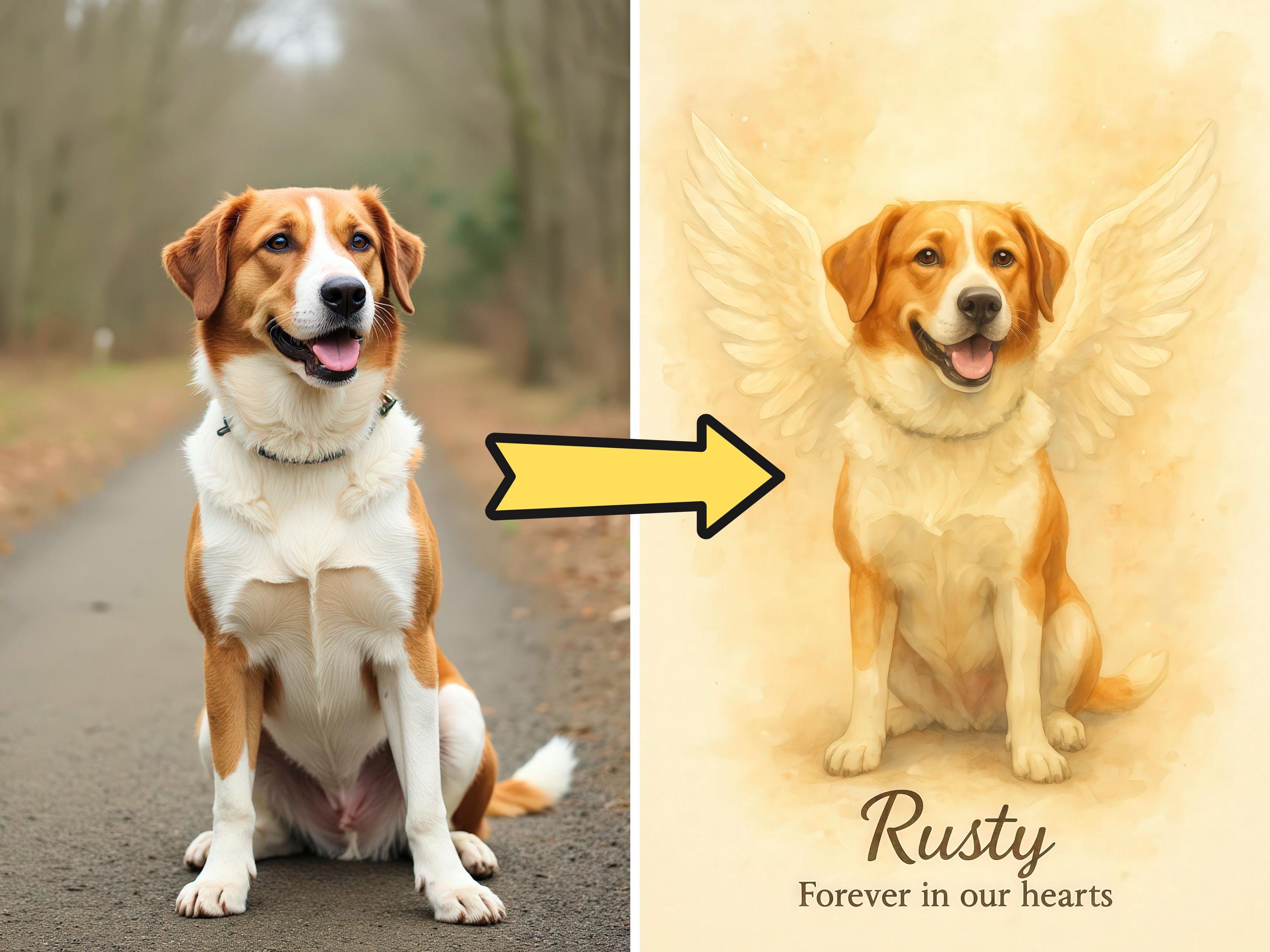 Custom Watercolor Pet Memorial Portrait