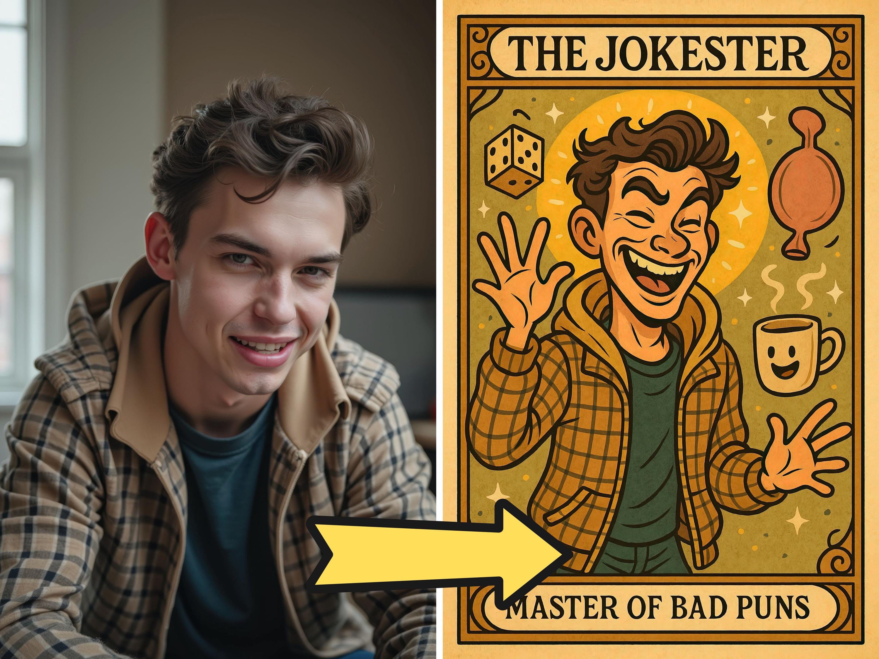 Custom Funny Tarot Card Caricature Portrait