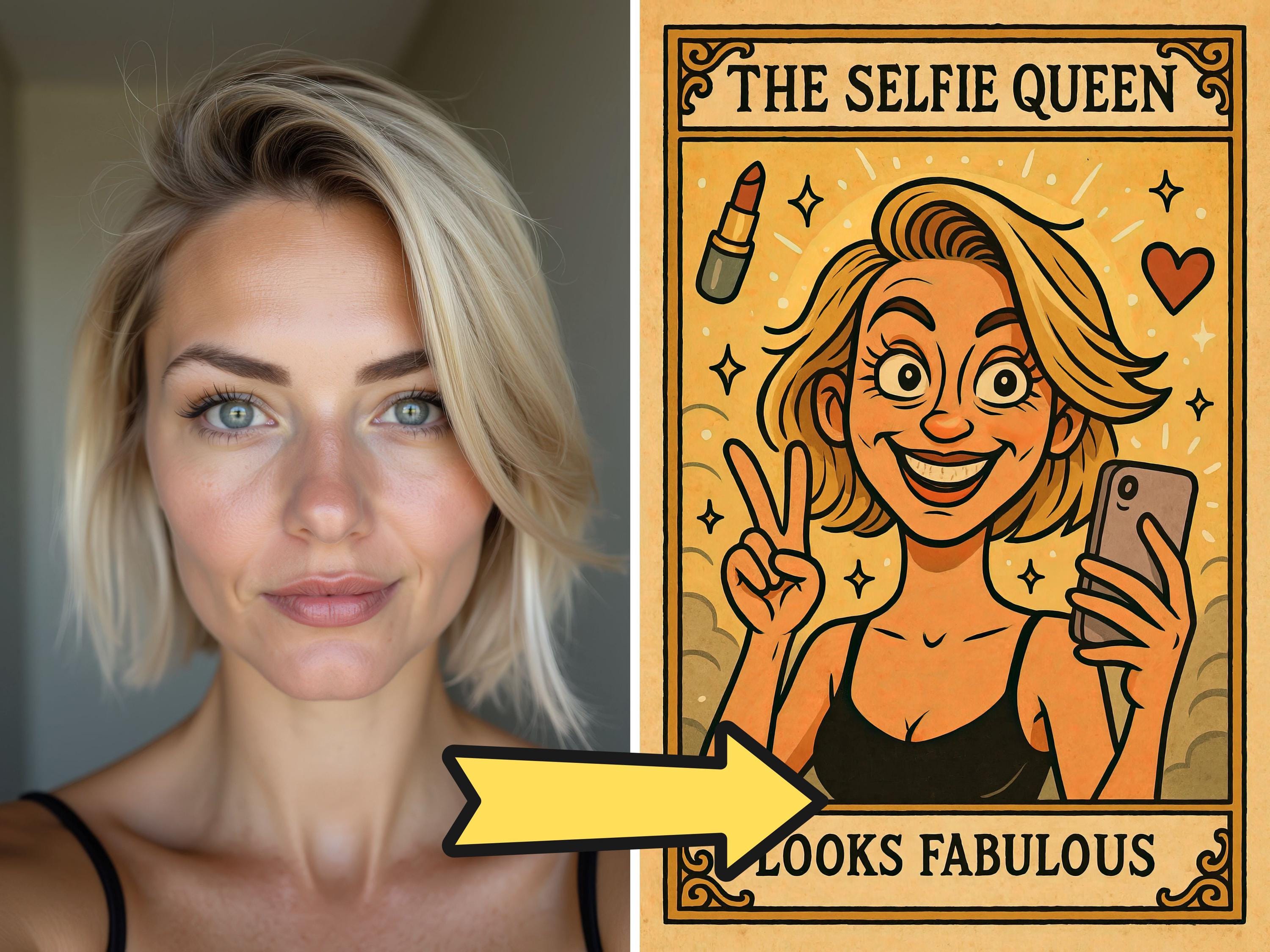 Custom Funny Tarot Card Caricature Portrait