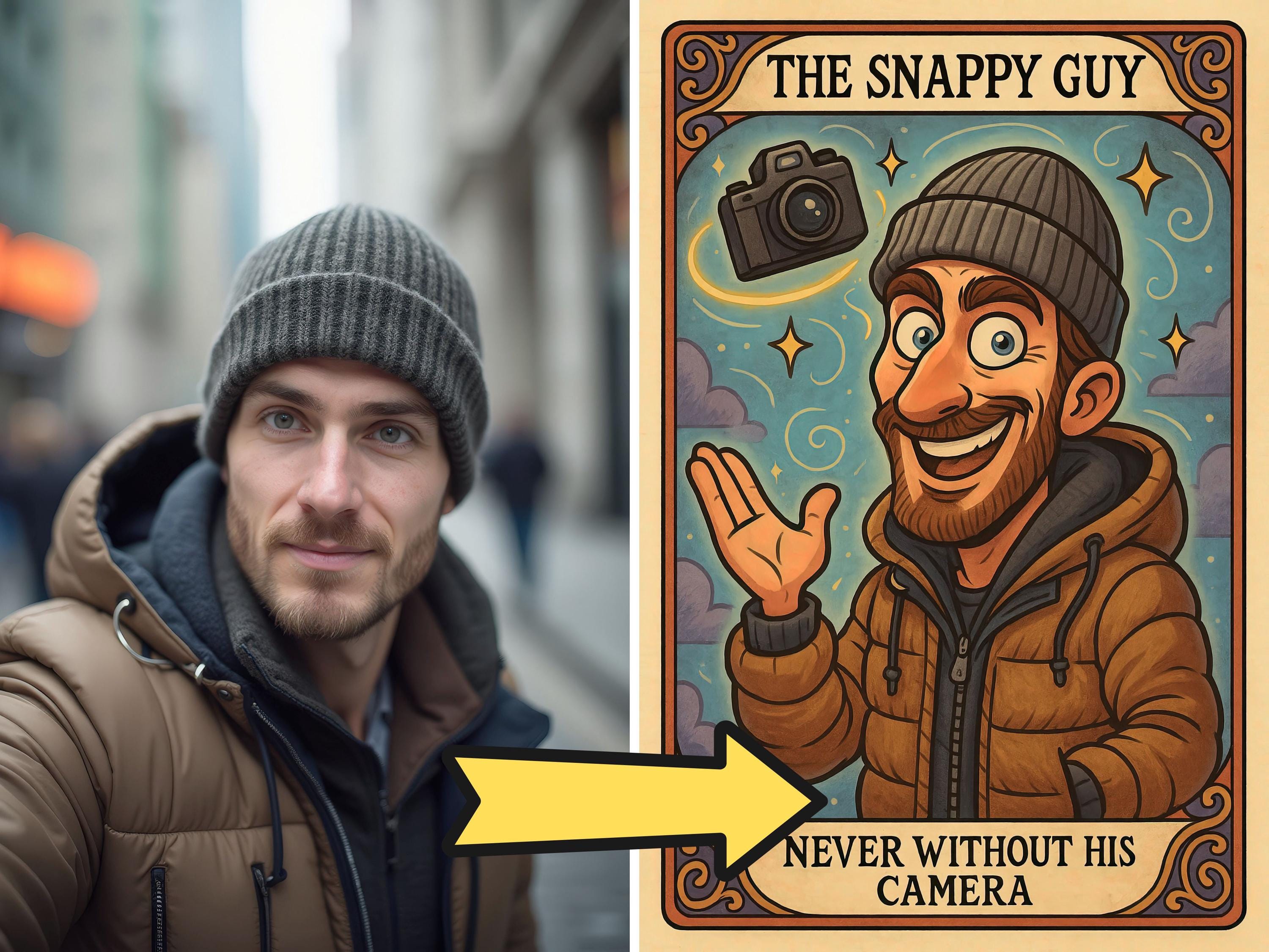 Custom Funny Tarot Card Caricature Portrait