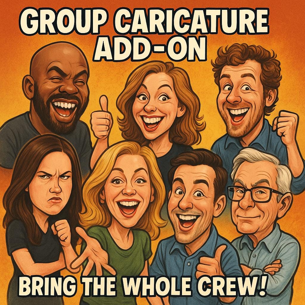 Add-On: Extra People for Group Caricature (5 or More Characters)