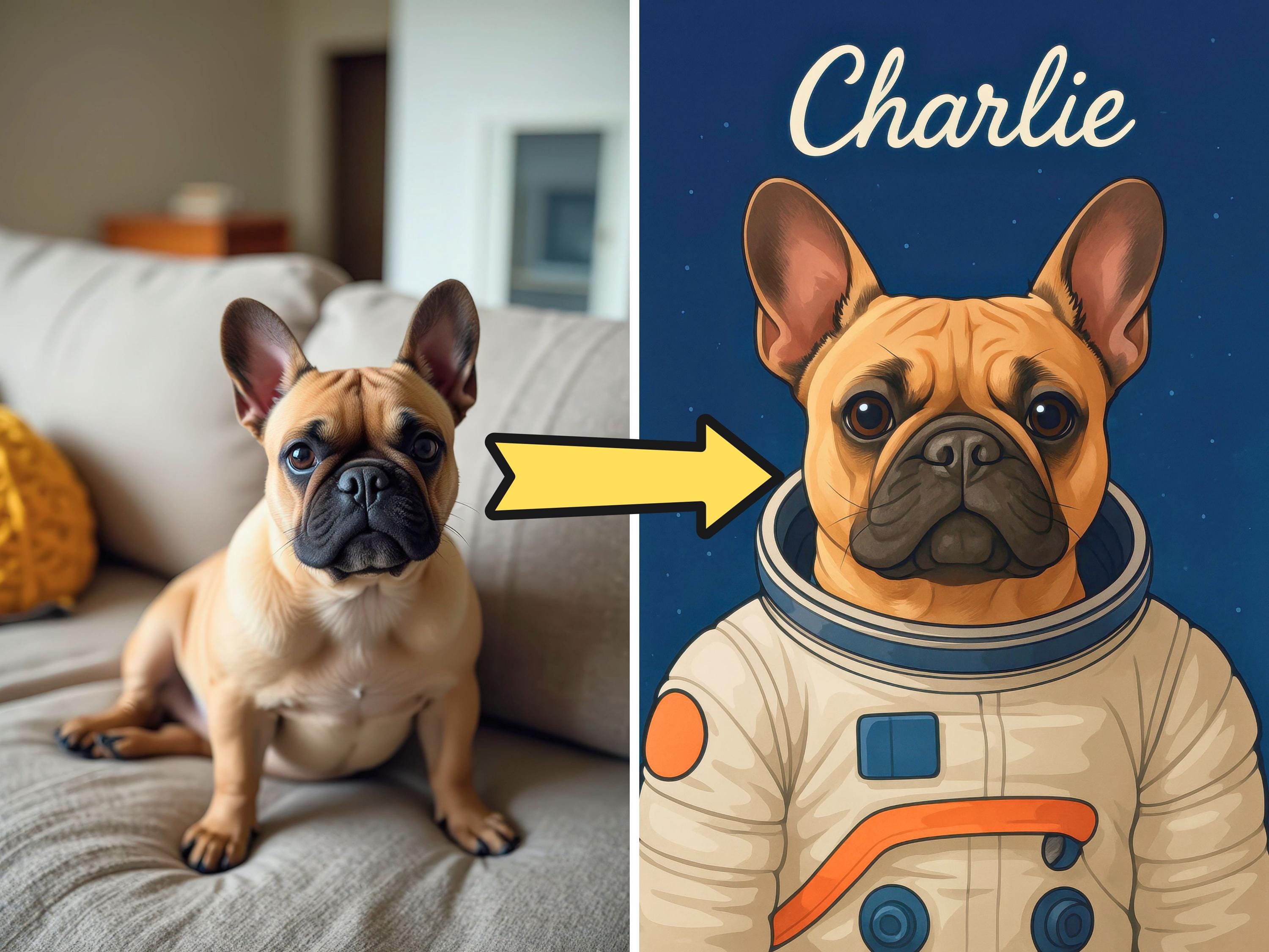 Custom Astronaut Pet Portrait