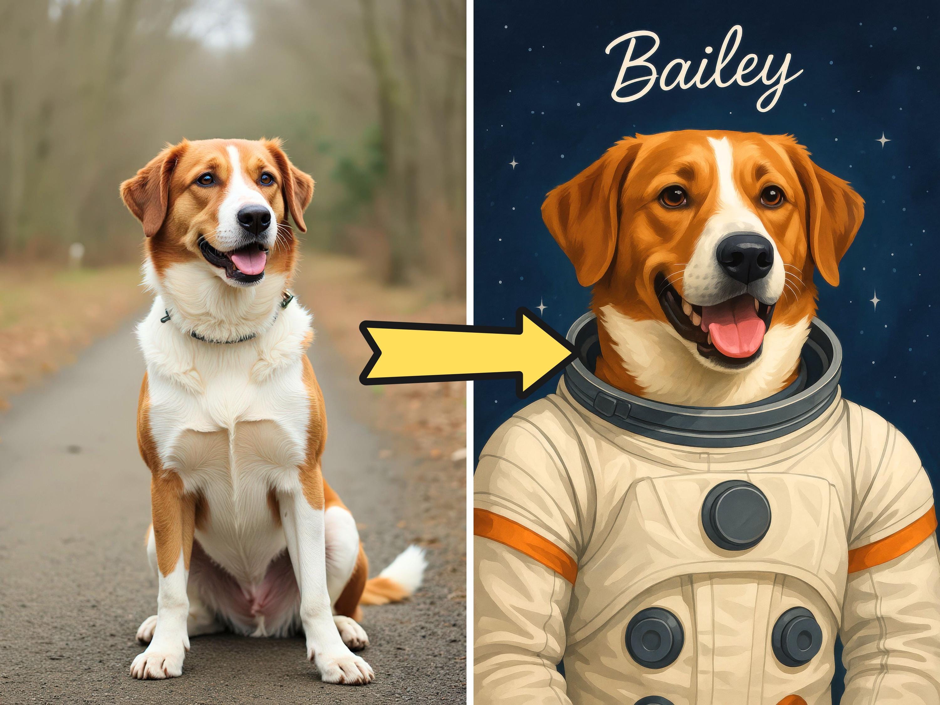 Custom Astronaut Pet Portrait