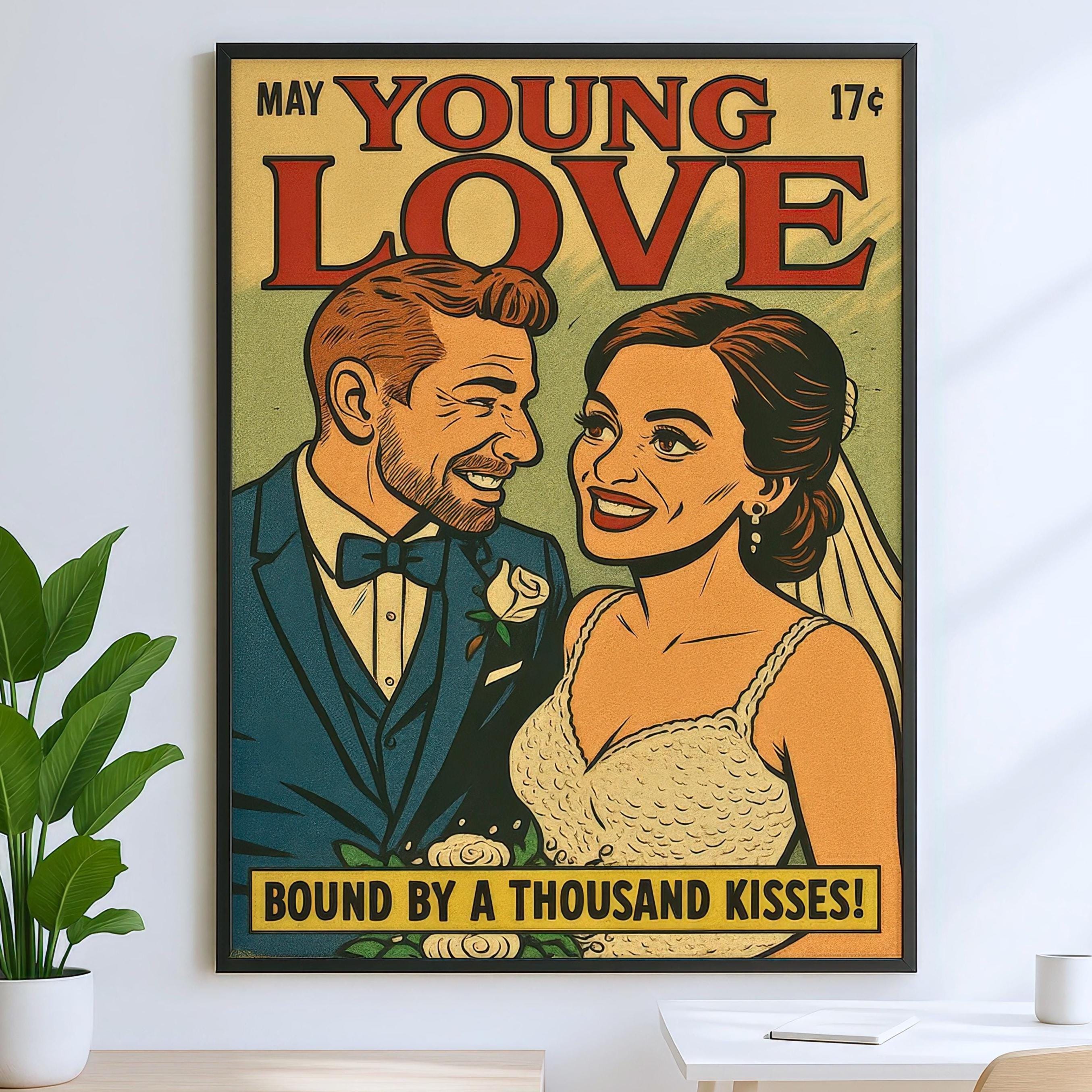 Custom Wedding Retro Comic Book Cover Illustration
