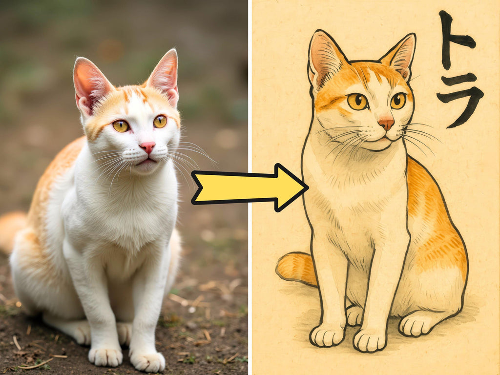 Custom Etegami-Style Pet Portrait