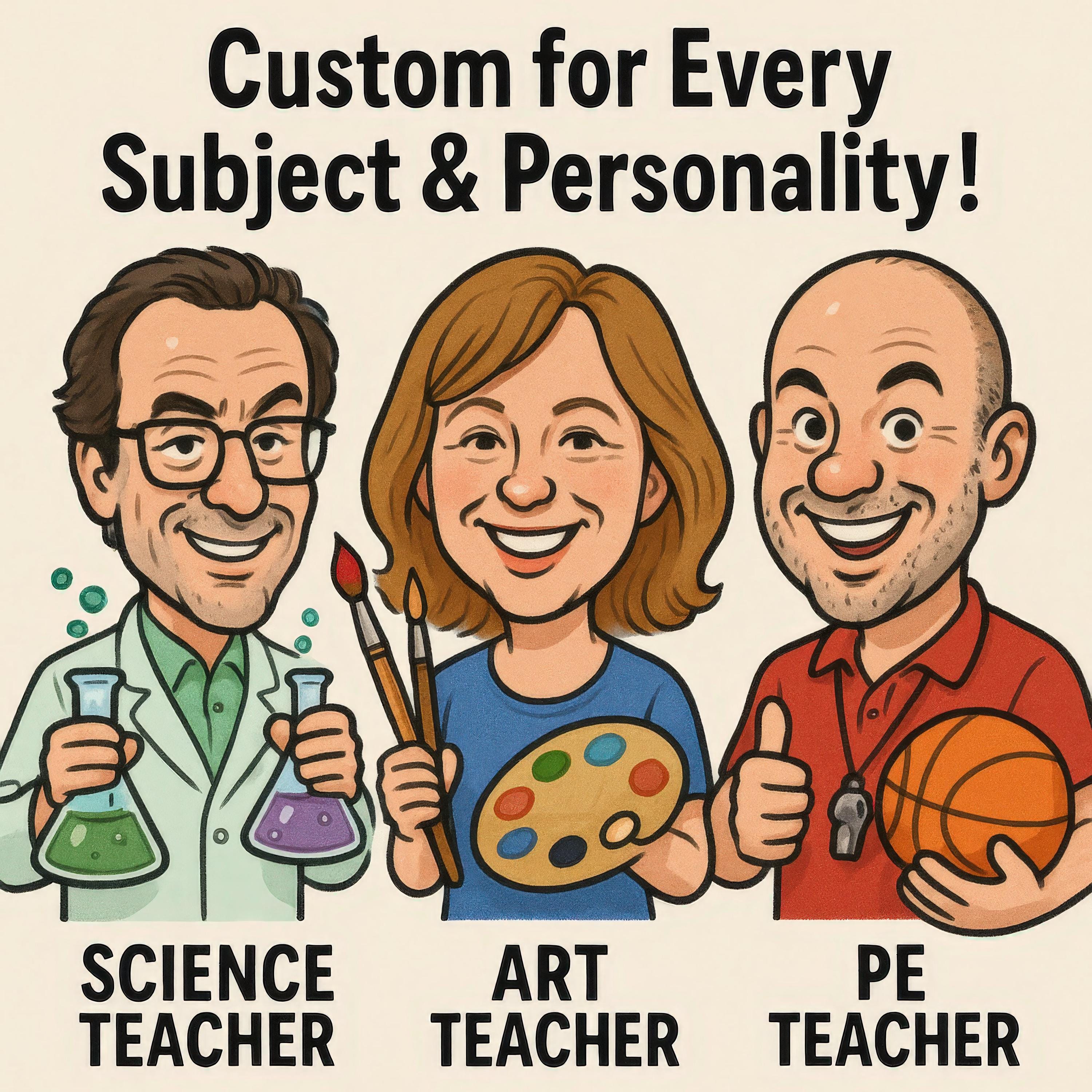 Custom Teacher Caricature